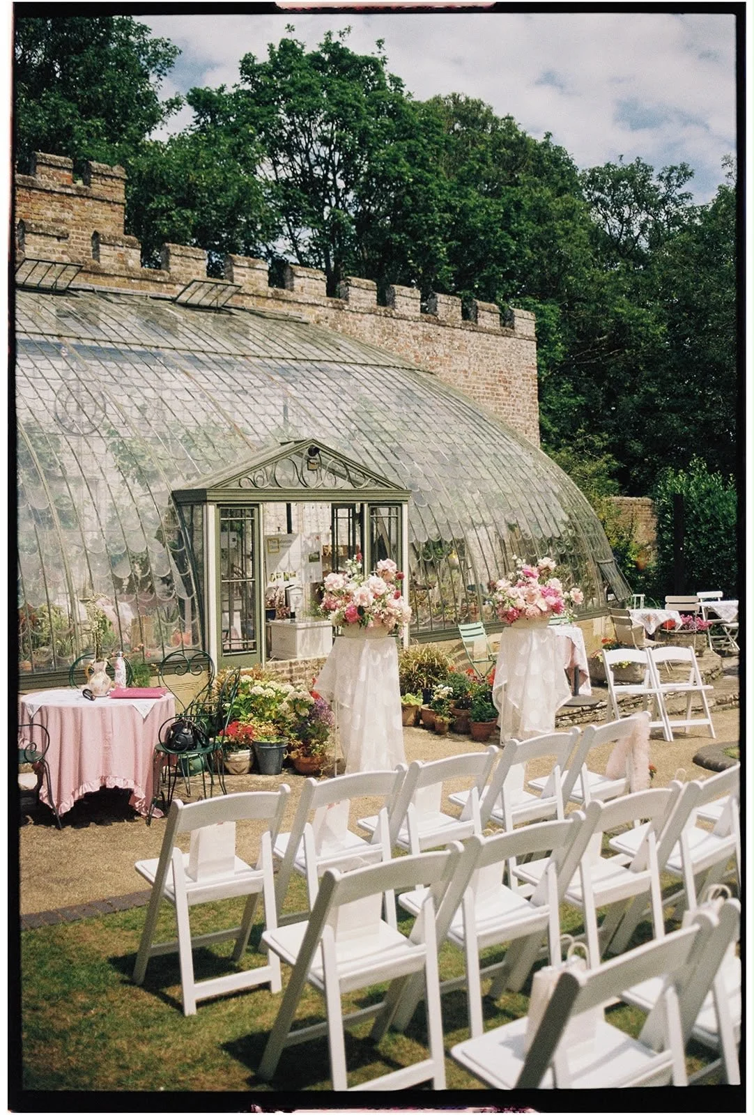 Romantic Garden Wedding Flowers at the Italianate Glasshouse in Ramsgate, Kent.