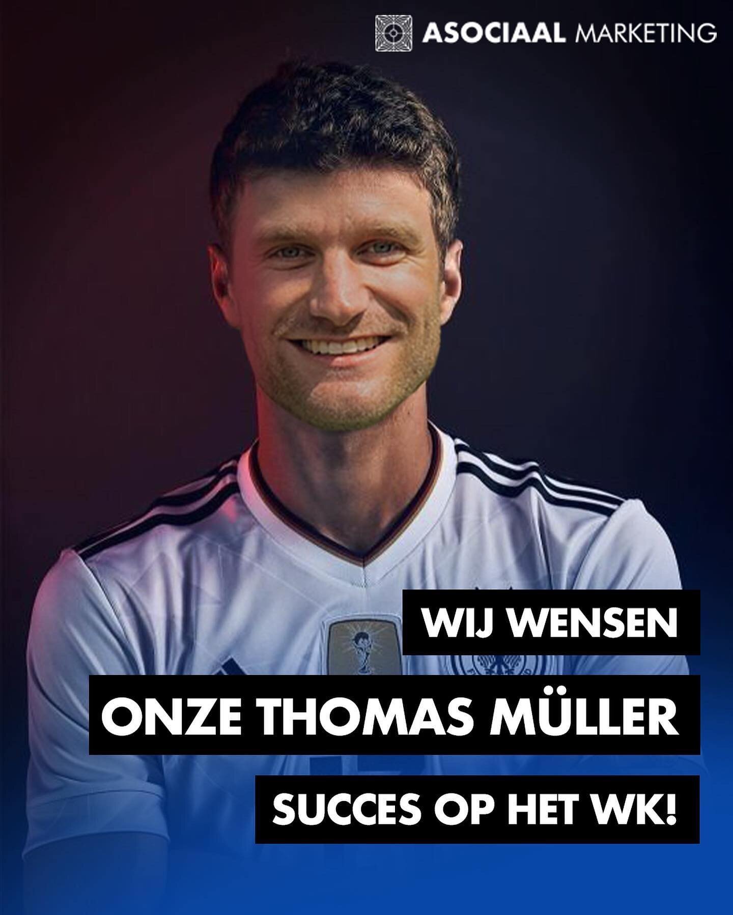 Onze Thomas Muller scoort niet alleen op het veld maar ook bij onze opdrachtgevers maakt hij online hattricks! ⚽️ 

We wensen hem veel succes op het WK in Qatar💪🏼 

#wk #deutschland #thomasm&uuml;ller #wkqatar #asociaalmarketing #advertising #socia