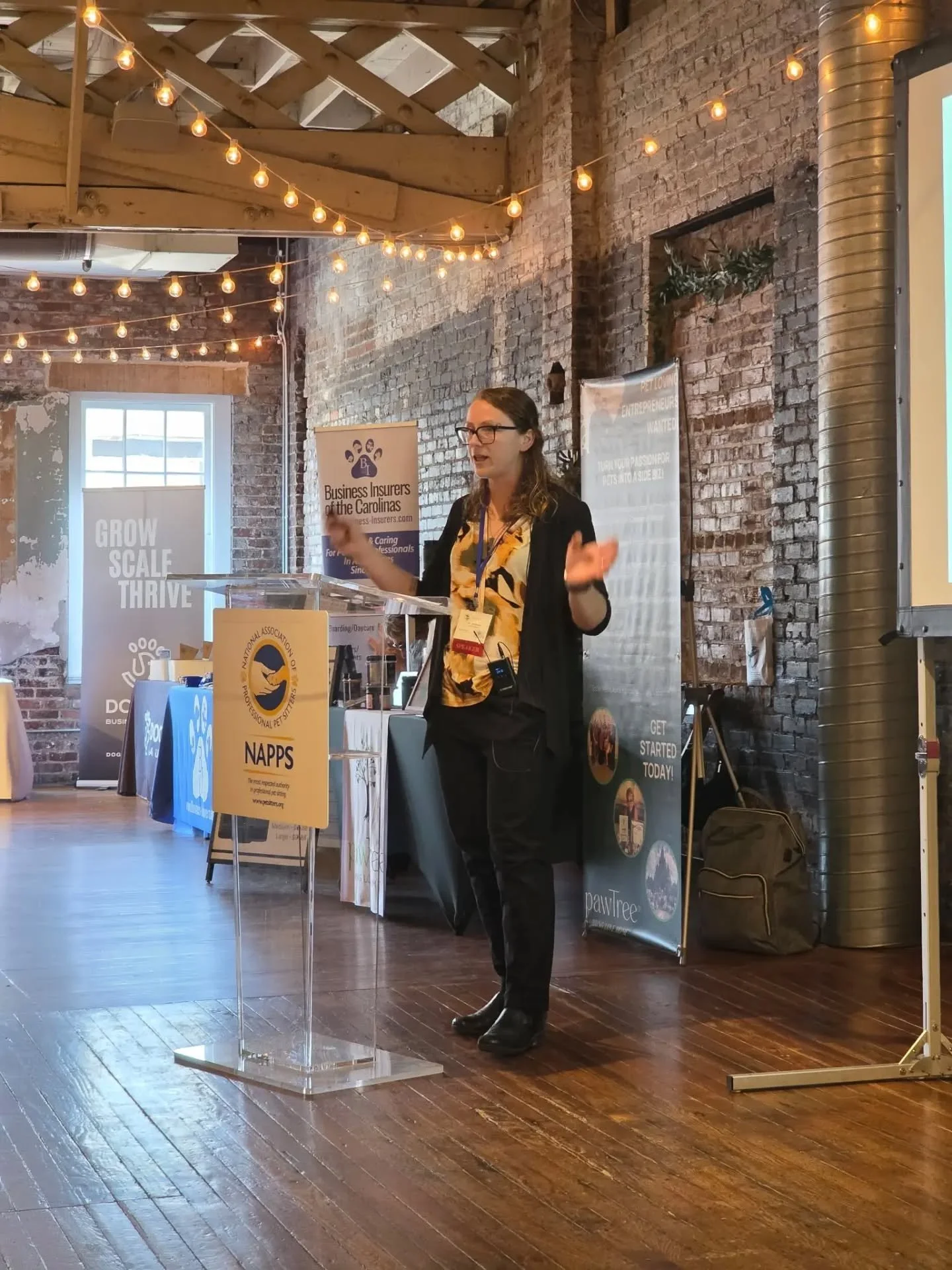 Roxanne talking on stage about strategic planning