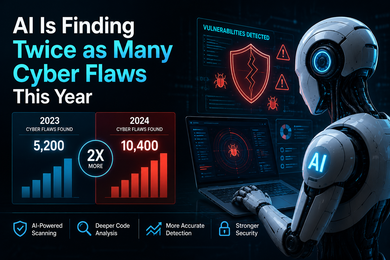 AI Is Finding Twice as Many Cyber Flaws This Year