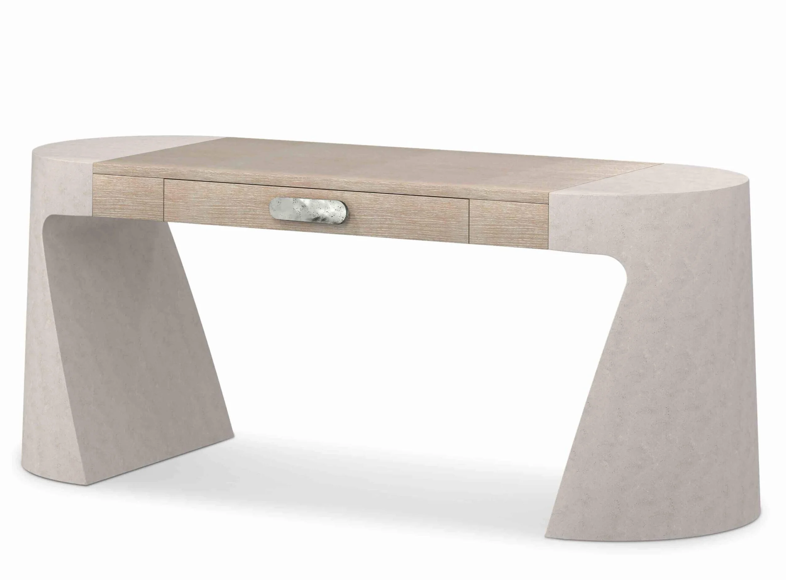wood and concrete Prado Desk by Bernhardt