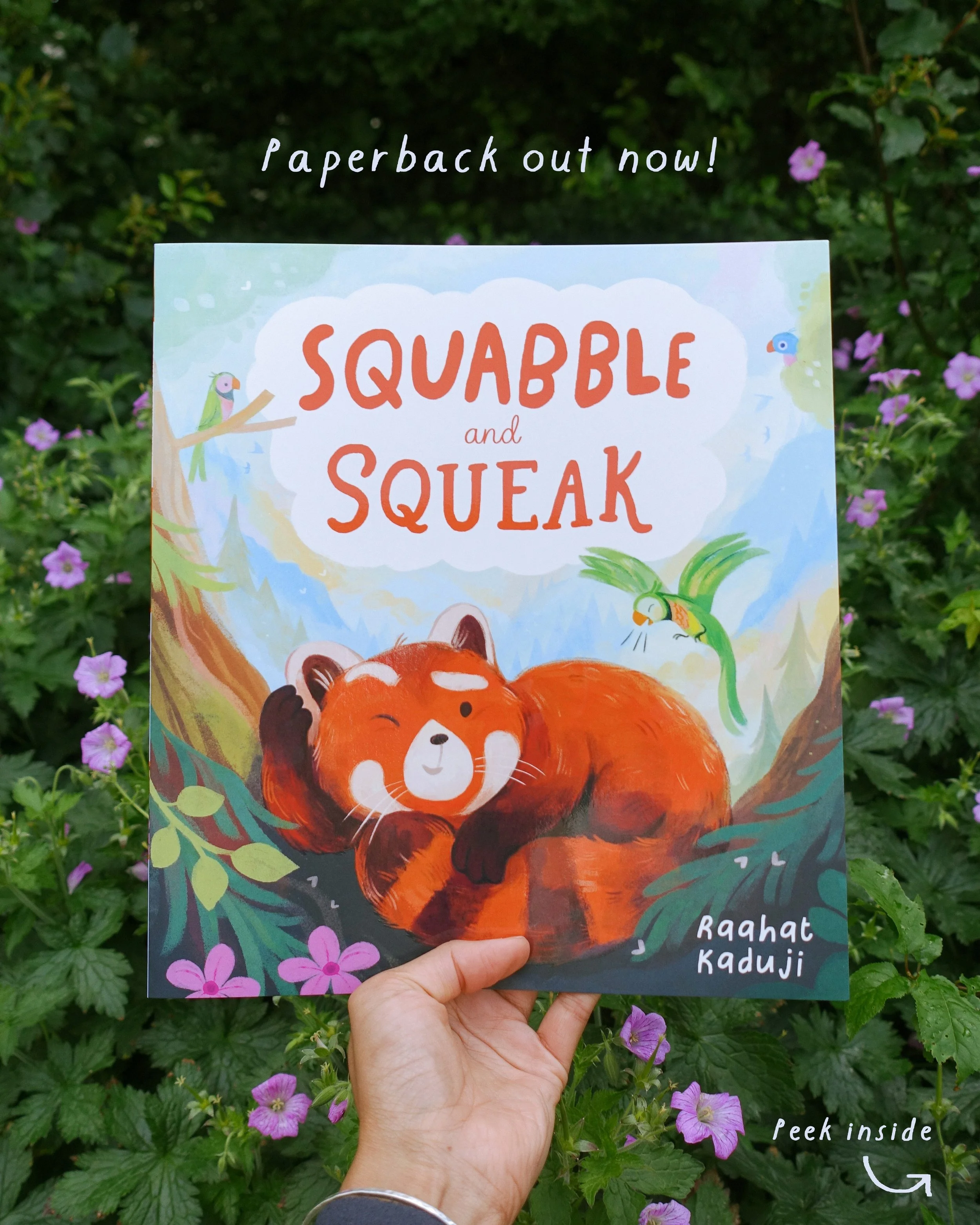 📯Today's the day! Happy book birthday to Squabble and Squeak!! 🌿🦜🐯

The story follows the unexpected friendship of Rana, a little red panda, and her noisy neighbour, Parakeet. It was such a joy to work on this book, especially exploring with so m