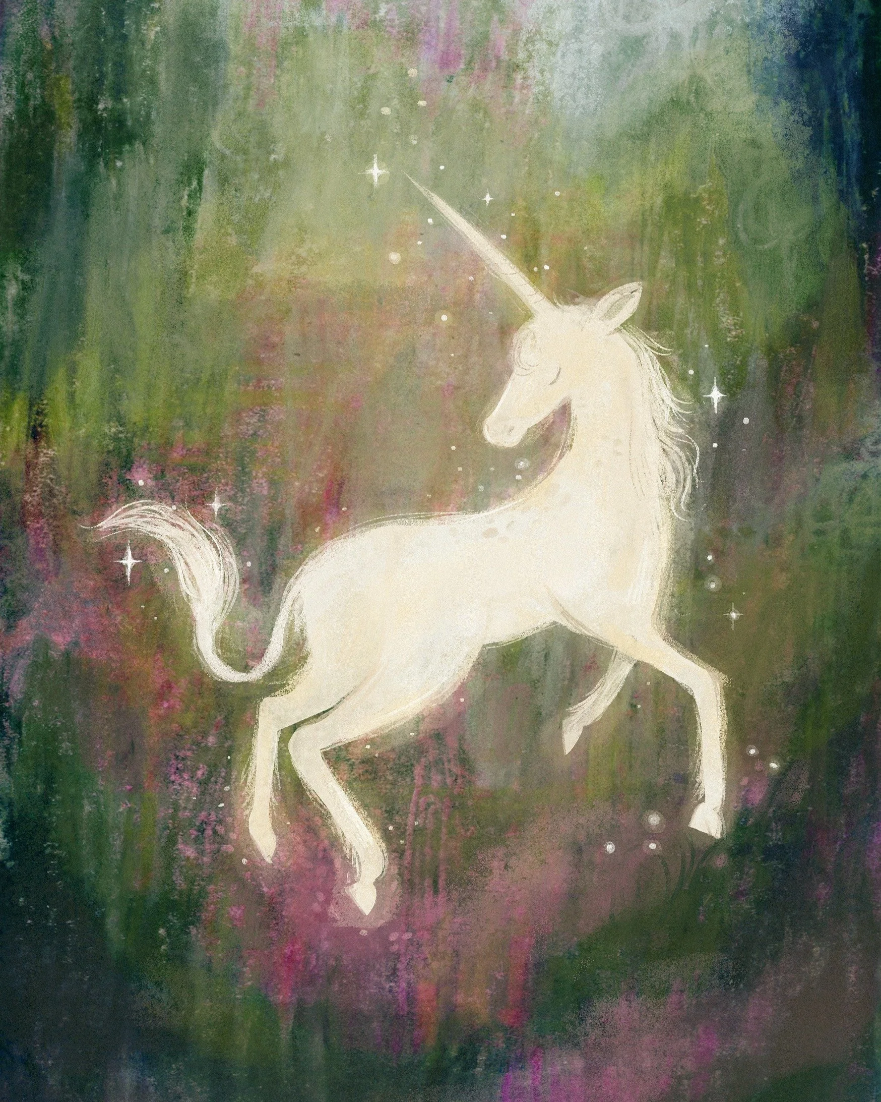 Animal Adventures Week begins tomorrow, and I'm excited to take you on a journey inspired by my time in Scotland.

An elusive unicorn has a small but mighty part to play in my series, so it seemed a fitting subject for August's art mail illustration.