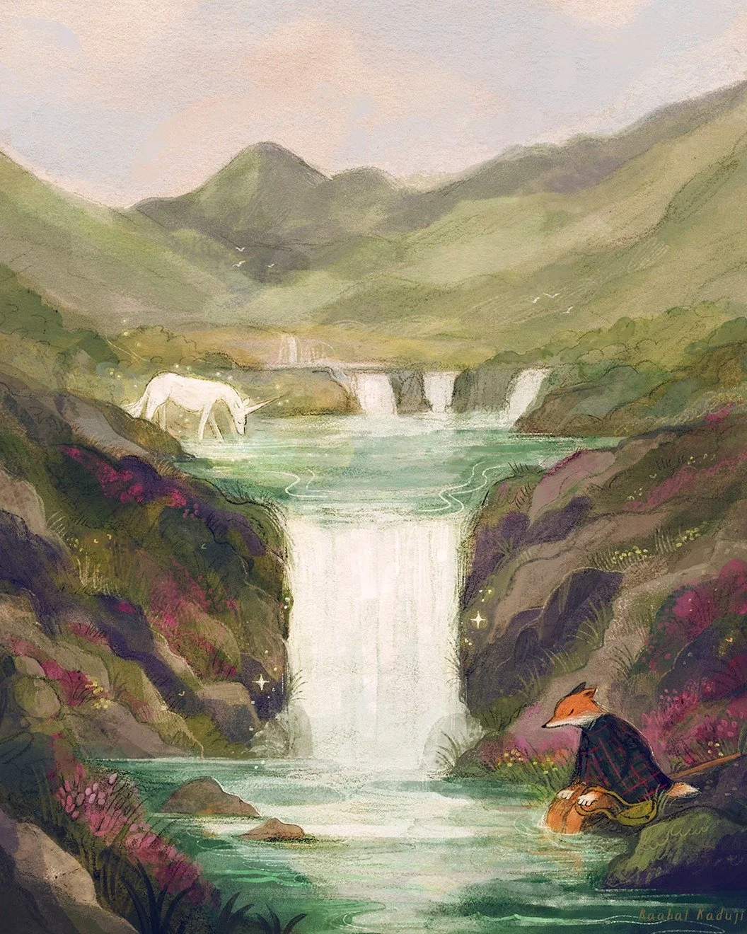 Day 6 - Cooling off

Exhausted from the long day, Fox rested near a waterfall pool. But she wasn't the only one cooling off... ✨

One day to go! It's been a whirlwind of a week, and you've all been amazing. Look forward to seeing how you'll be wrappi