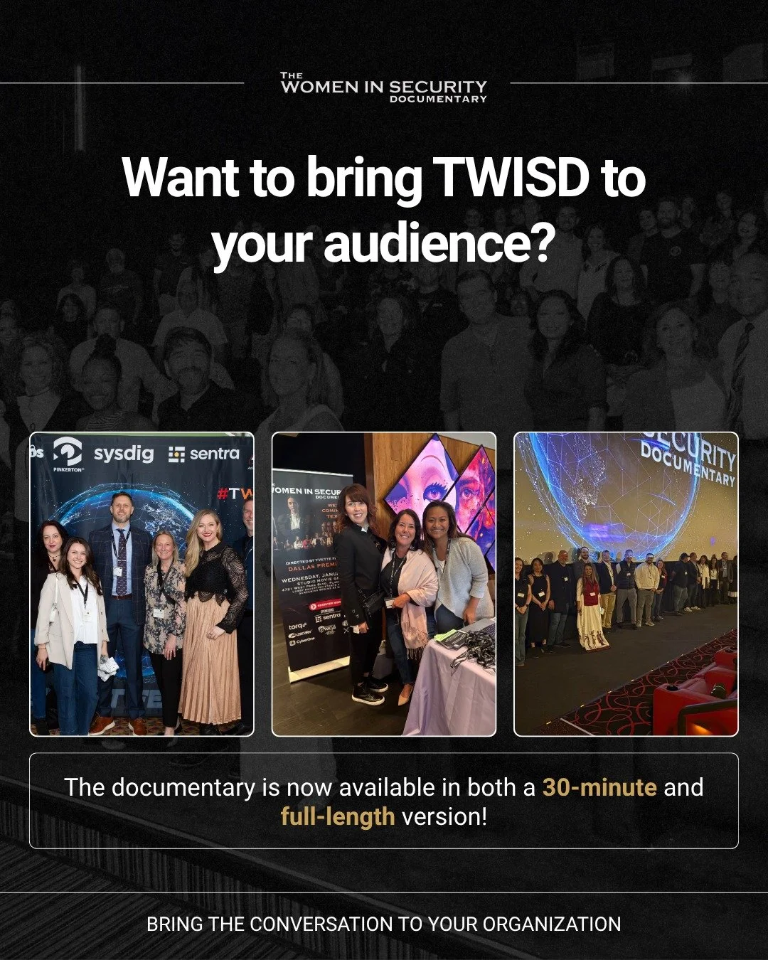 Bring the conversation to your organization. 🎬

The Women in Security Documentary is now available in both a 30-minute version and the full-length film, making it accessible for conferences, universities, and corporate environments&hellip; wherever 