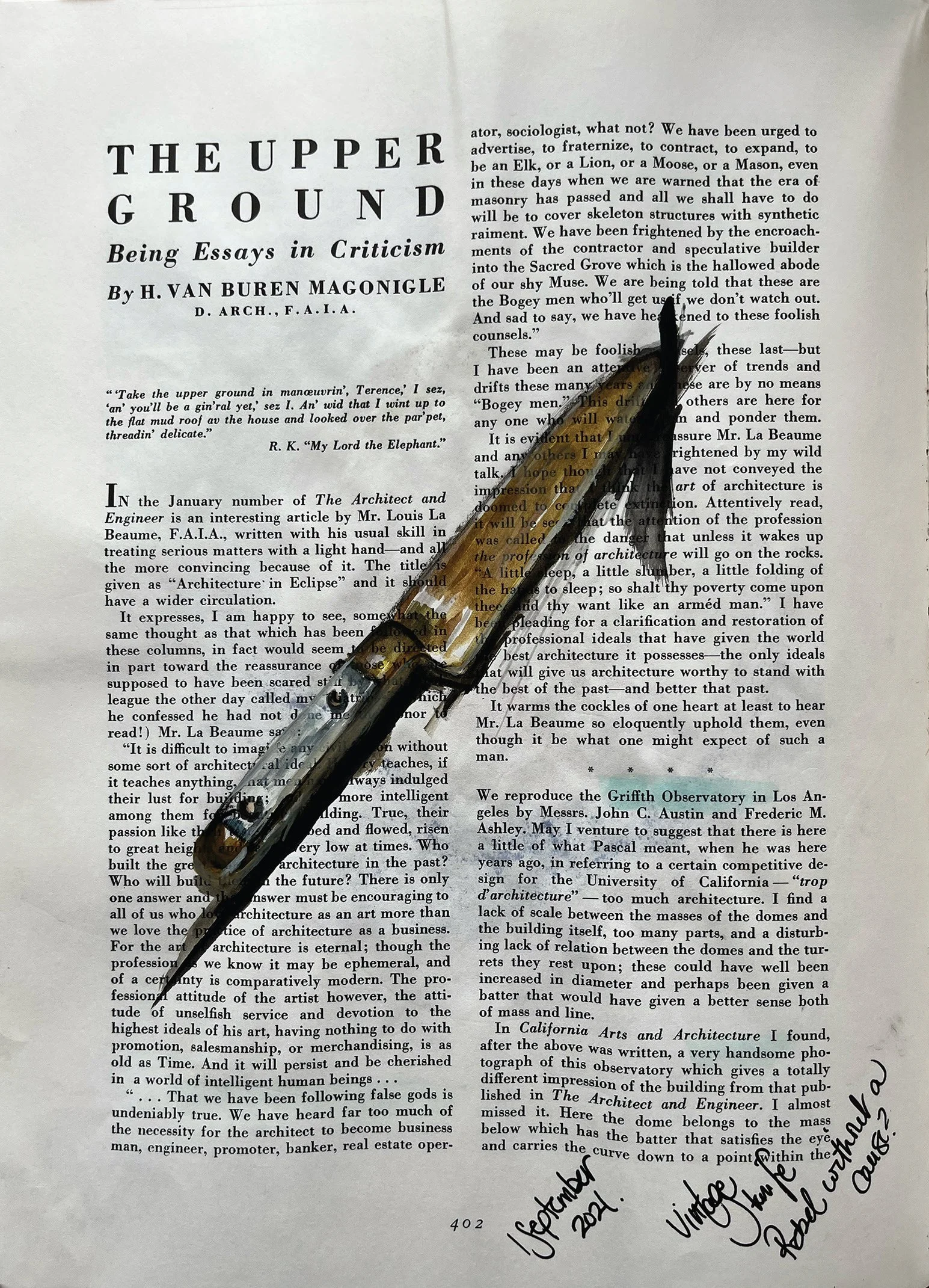 everyday objets art cards-vintage-knife