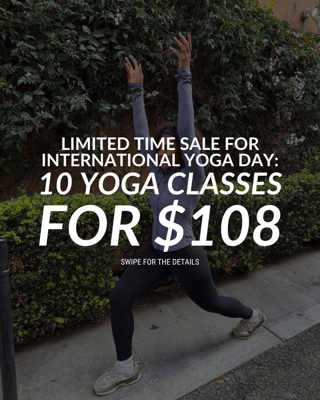 FLASH SALE ALERT! ⚡️

10 Yoga Classes for $108 for International Yoga Day! On sale now til Sunday! 🧘&zwj;♀️

What to Know:
👉 Buy on Karma Yoga app or website
👉 Use for Power Flow or Yin Flow with Oils classes
👉 Book direct &amp; choose your spot 