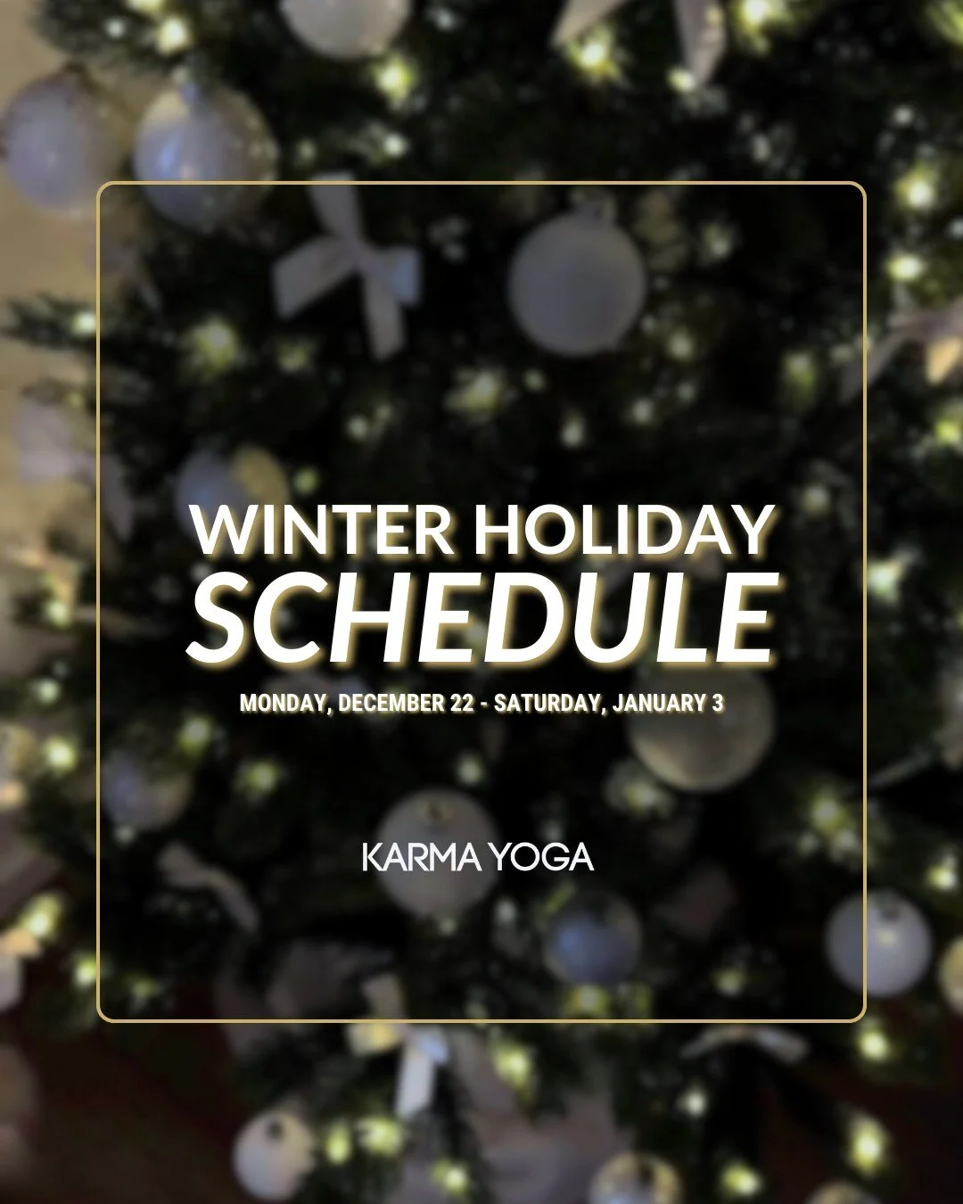 Our schedule will look a little bit different going into the New Year, a little more room to breathe &amp; balance. 🤍

Swipe to see our class adjustments and plan your movement accordingly. We&rsquo;ll see you on the mat between the festivities. ✨❄️