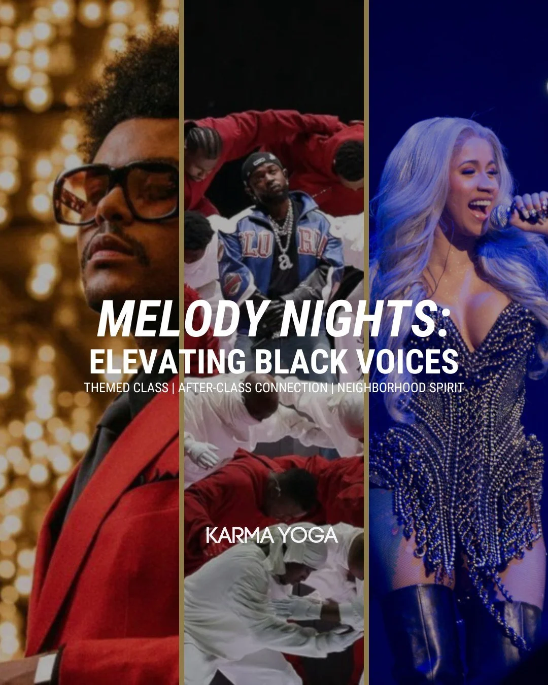 NEXT WEEK: @MelodyMakhfi is back for Melody Nights: Elevating Black Voices! 🤎🖤💛

In celebration of Black History Month, Melody&rsquo;s class playlist will highlight all black artists &mdash; you&rsquo;ll sweat to your favorite high-octane hits fro