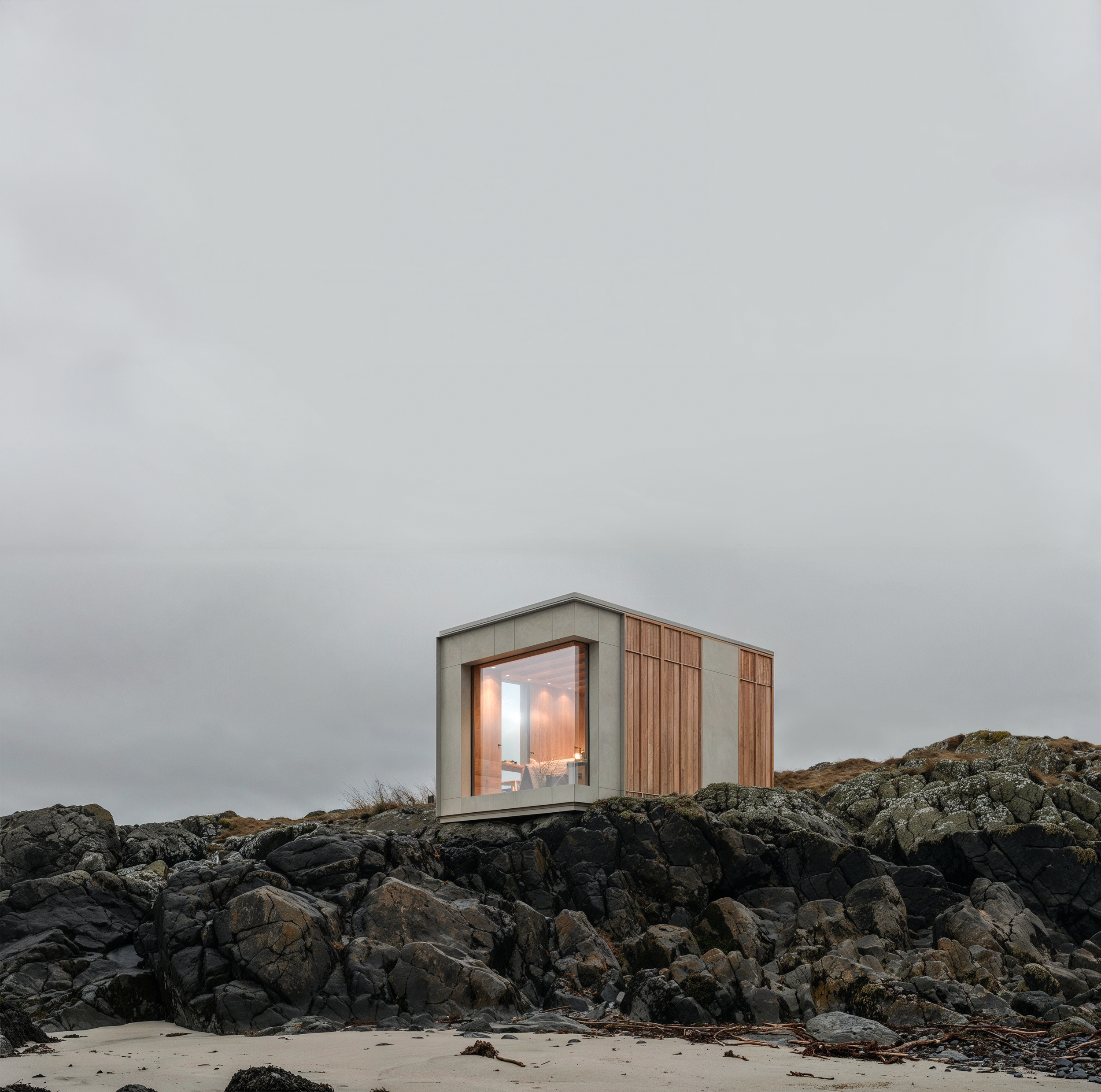 Nokken cabin in landscape