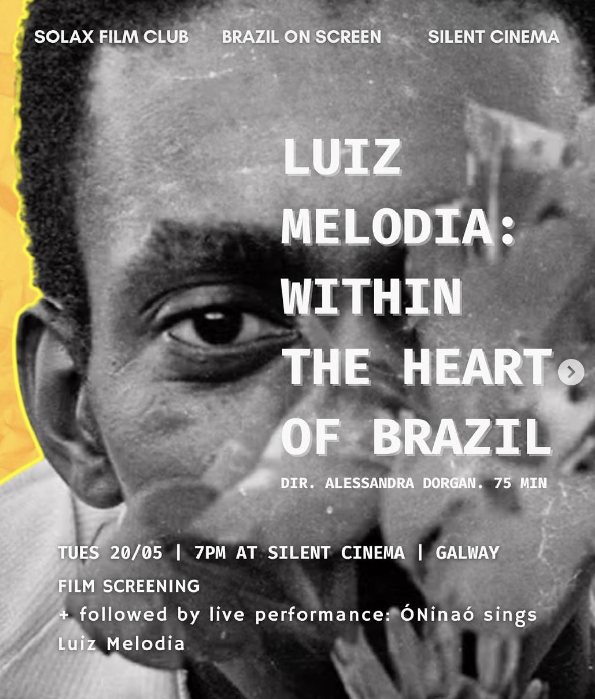 Presented by Brazil on Screen in collaboration with Solax Film Club and Silent Cinema, this event featured a rare documentary portrait of the legendary Luiz Melodia. The screening at Galway's Silent Cinema included an exclusive recorded intro from th