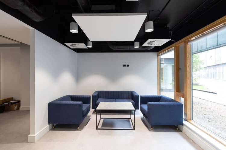 Office spaces aren&rsquo;t just about desks.

This breakout area from our Dublin 1 office fit-out gives a spot to step away, catch up with a colleague, or take a breather. A well-designed workspace should work for every part of the day.
