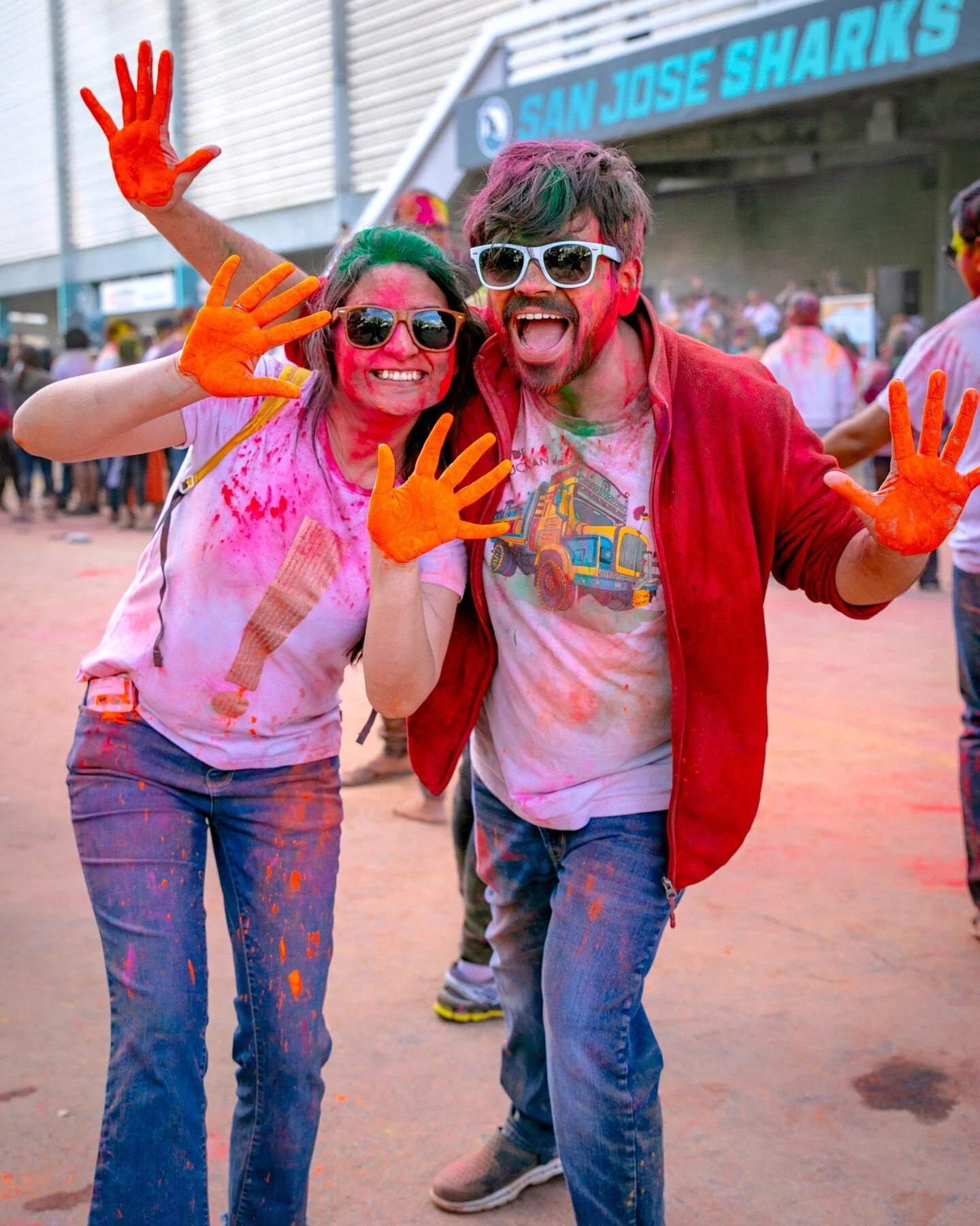 @sanjosesharks hosting UPMA Holi Celebration. #holi #bayarea #sanjose #sjsharks #culture #eventphotography #colorpop