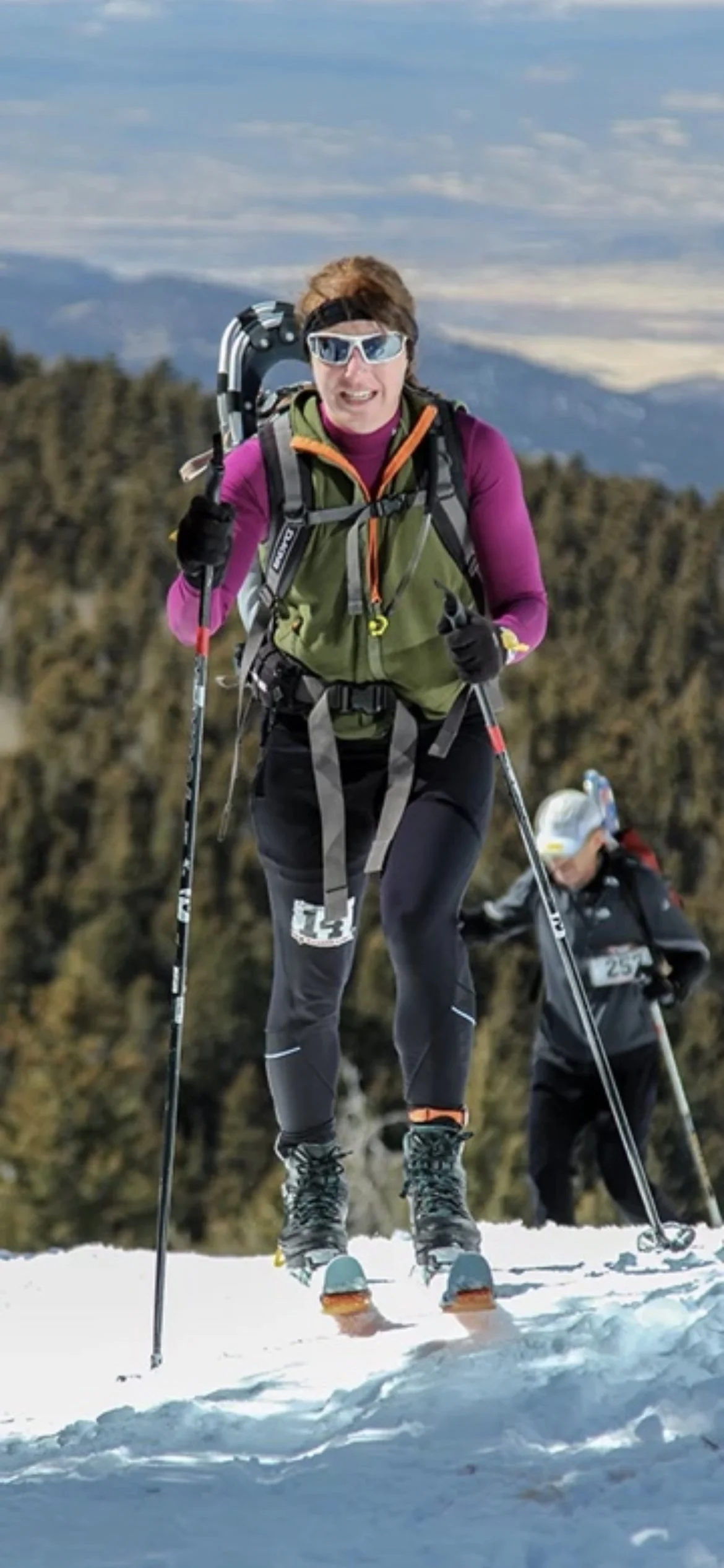 A skier makes her way toward the summit of Mt. Taylor during the Mt. Taylor Quadrathlon.