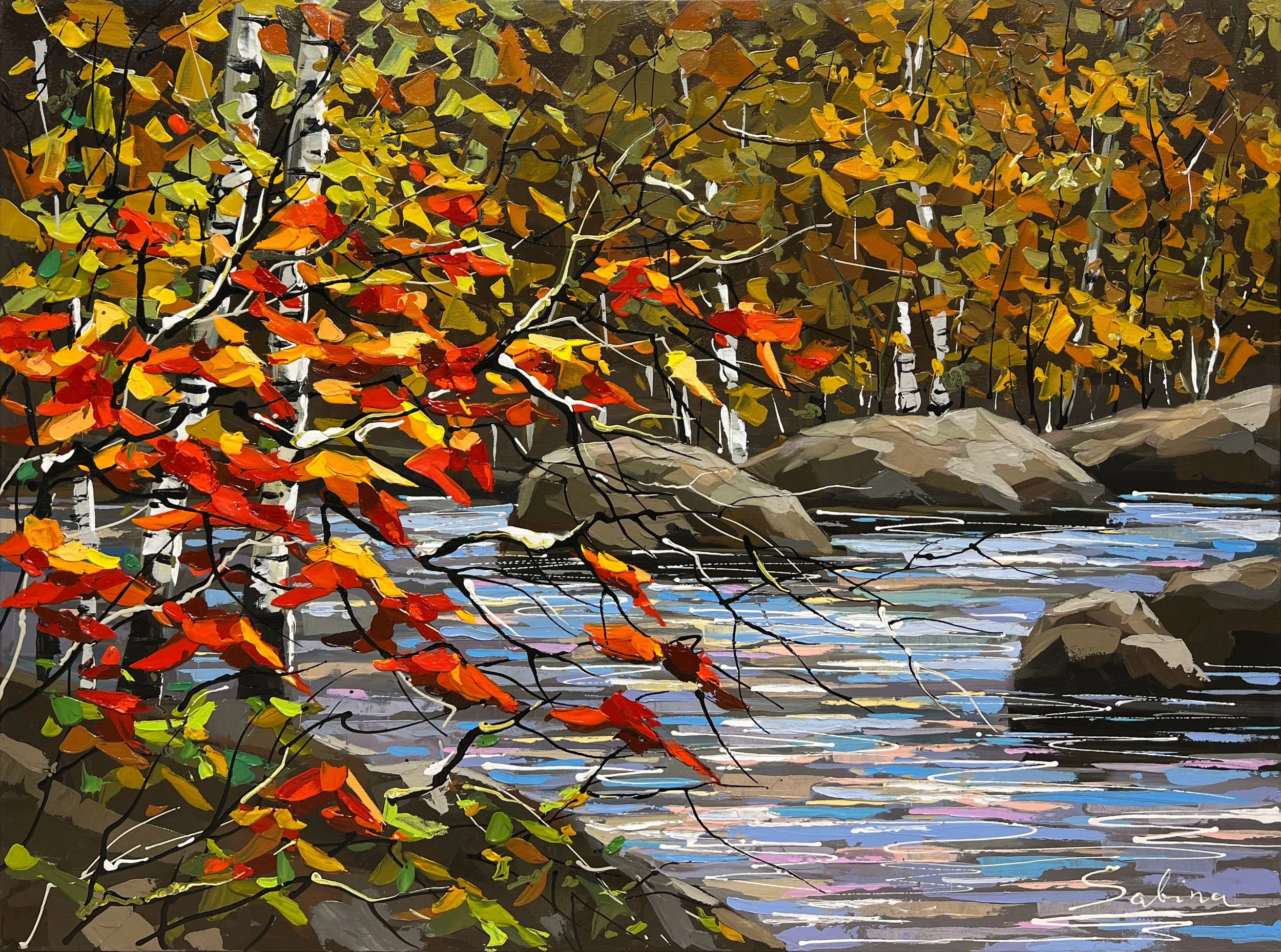 'Flowing into Fall' - Acrylic on canvas - 30 x 40 in