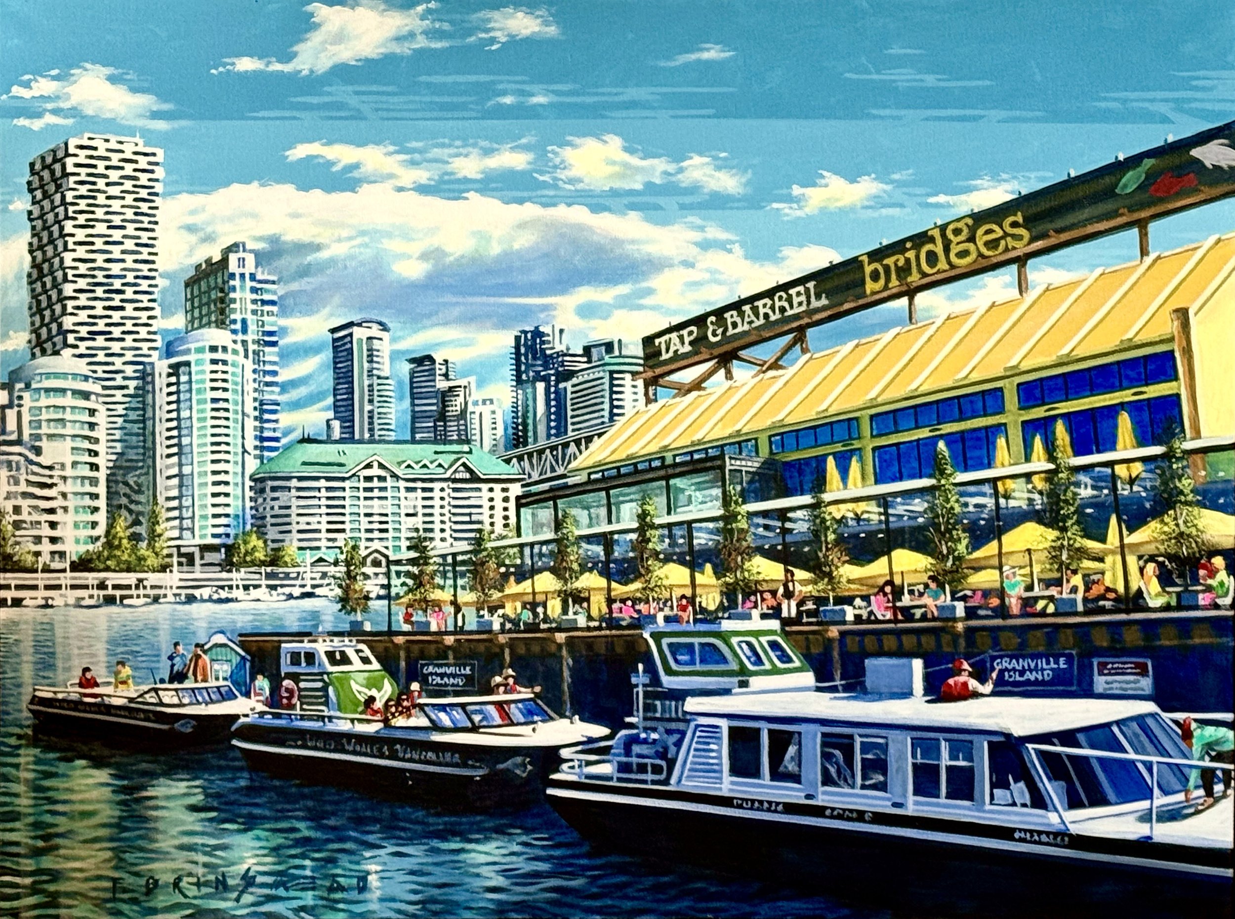 'Granville Island Ferry' - Acrylic on Canvas - 30 x 40 in