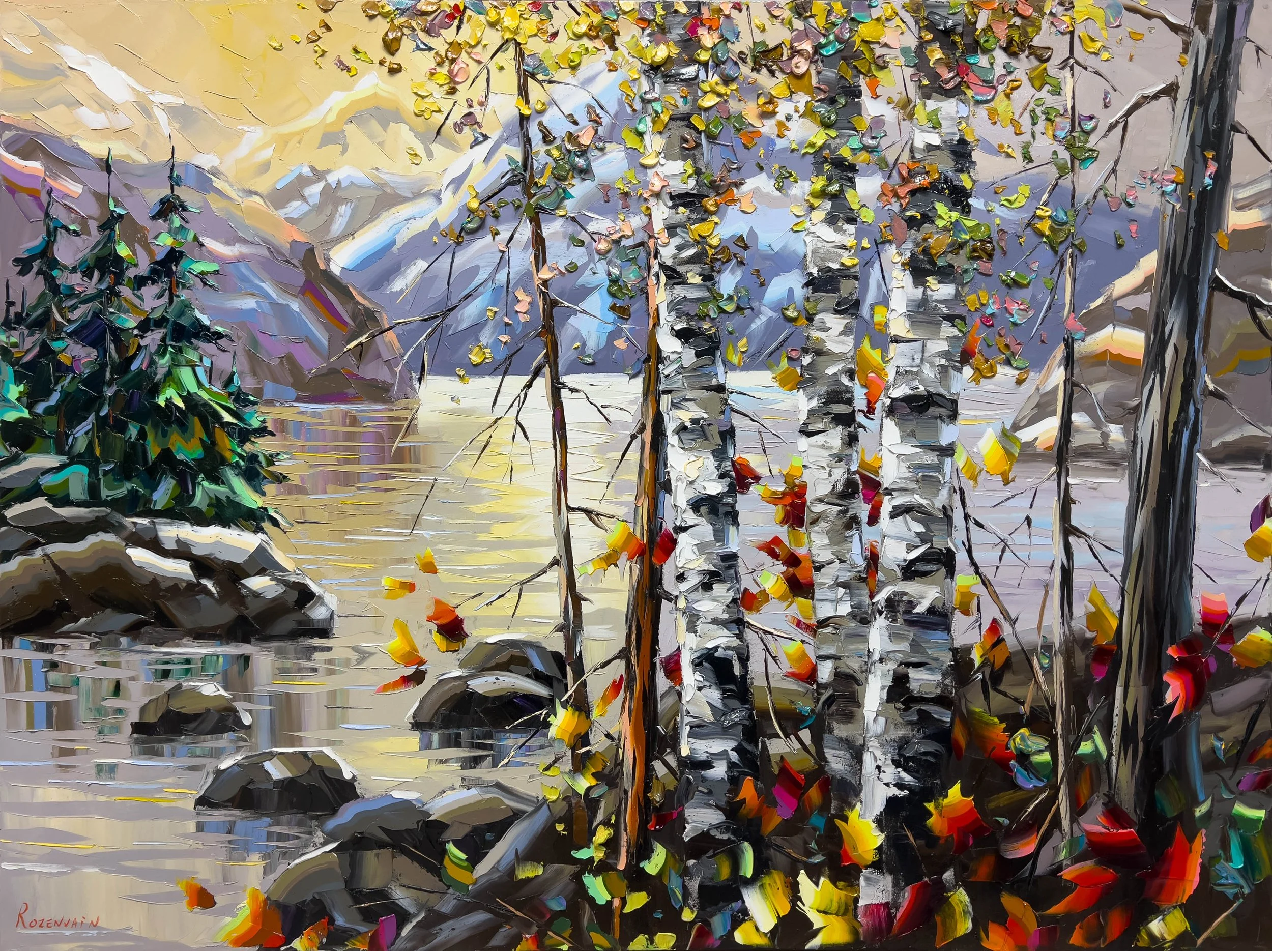 'Autumn's Gentle Glow' - Oil on canvas - 36 x 48 in