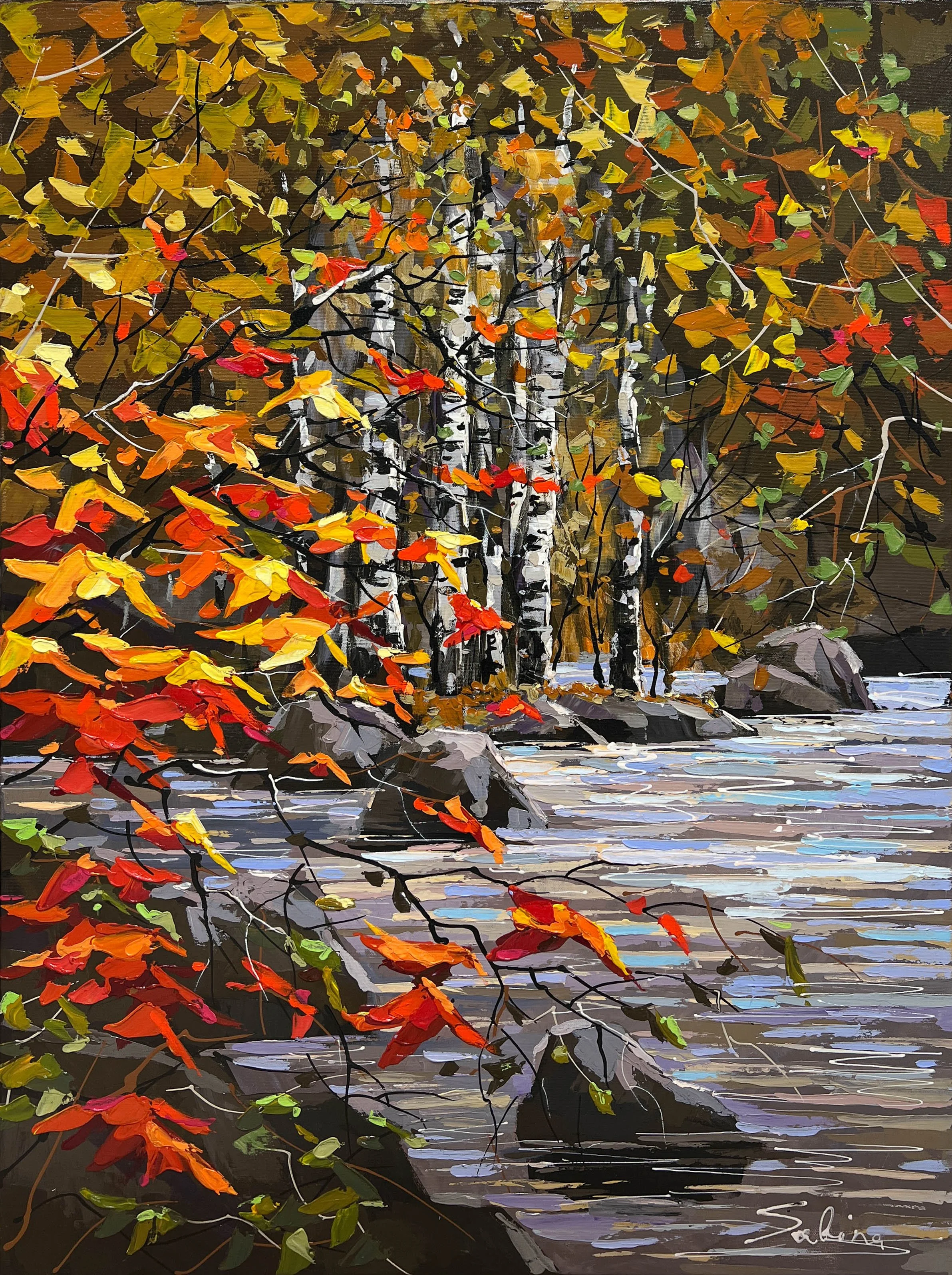 'The Light of Fall' - Acrylic on canvas - 40 x 30 in