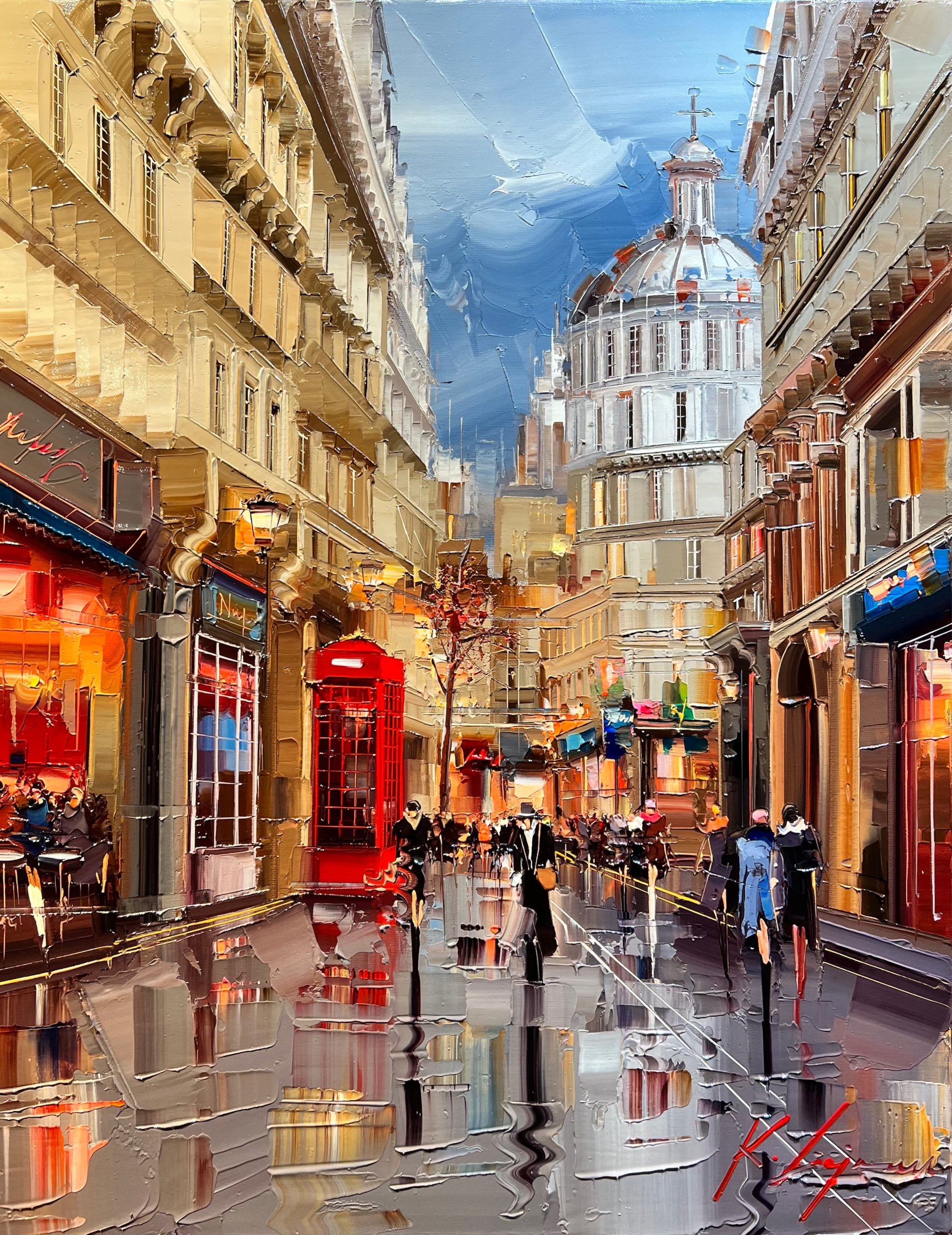 'London in Love' - Oil on Canvas - 26 x 20 in