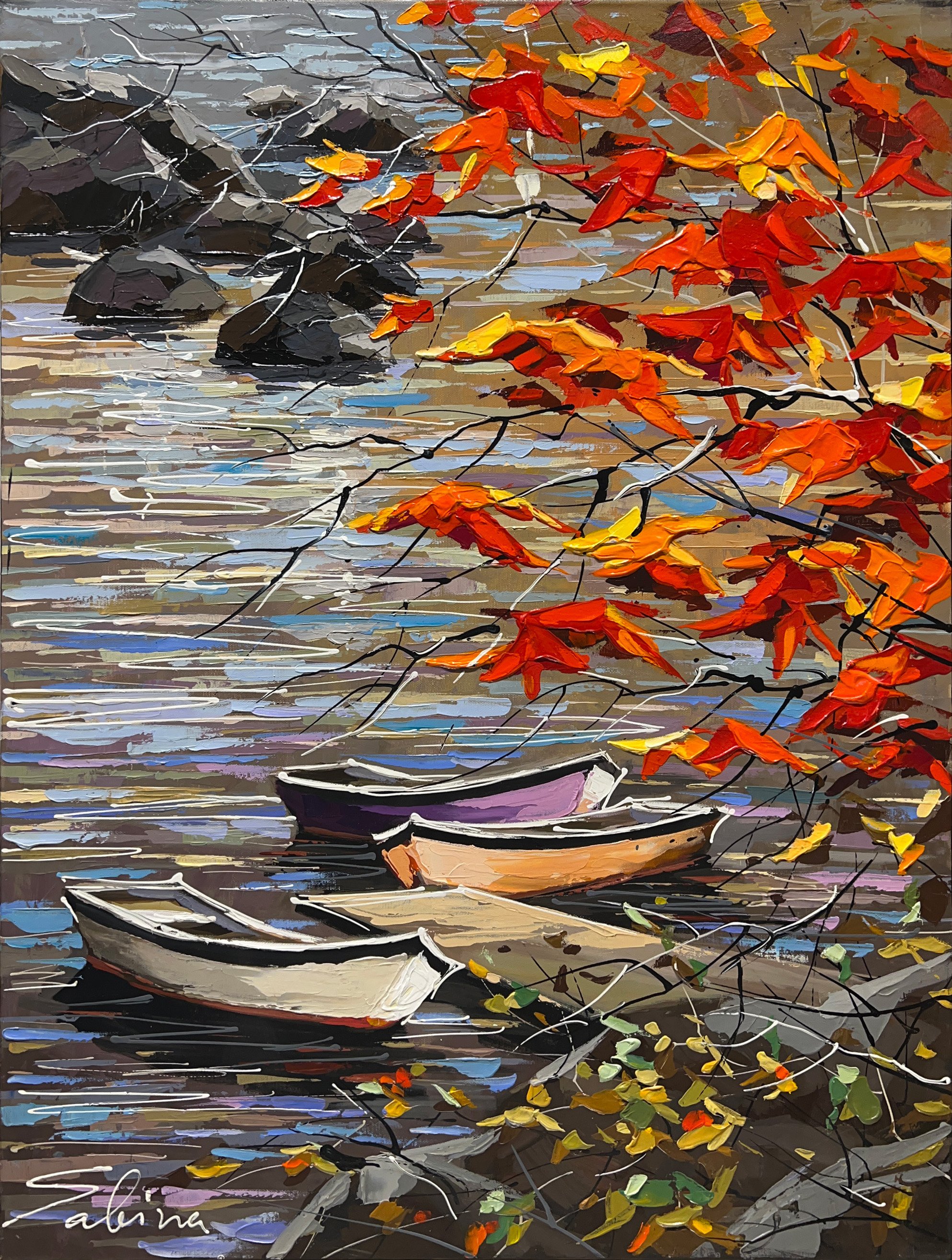 'At the Lake House' - Acrylic on canvas - 40 x 30 in