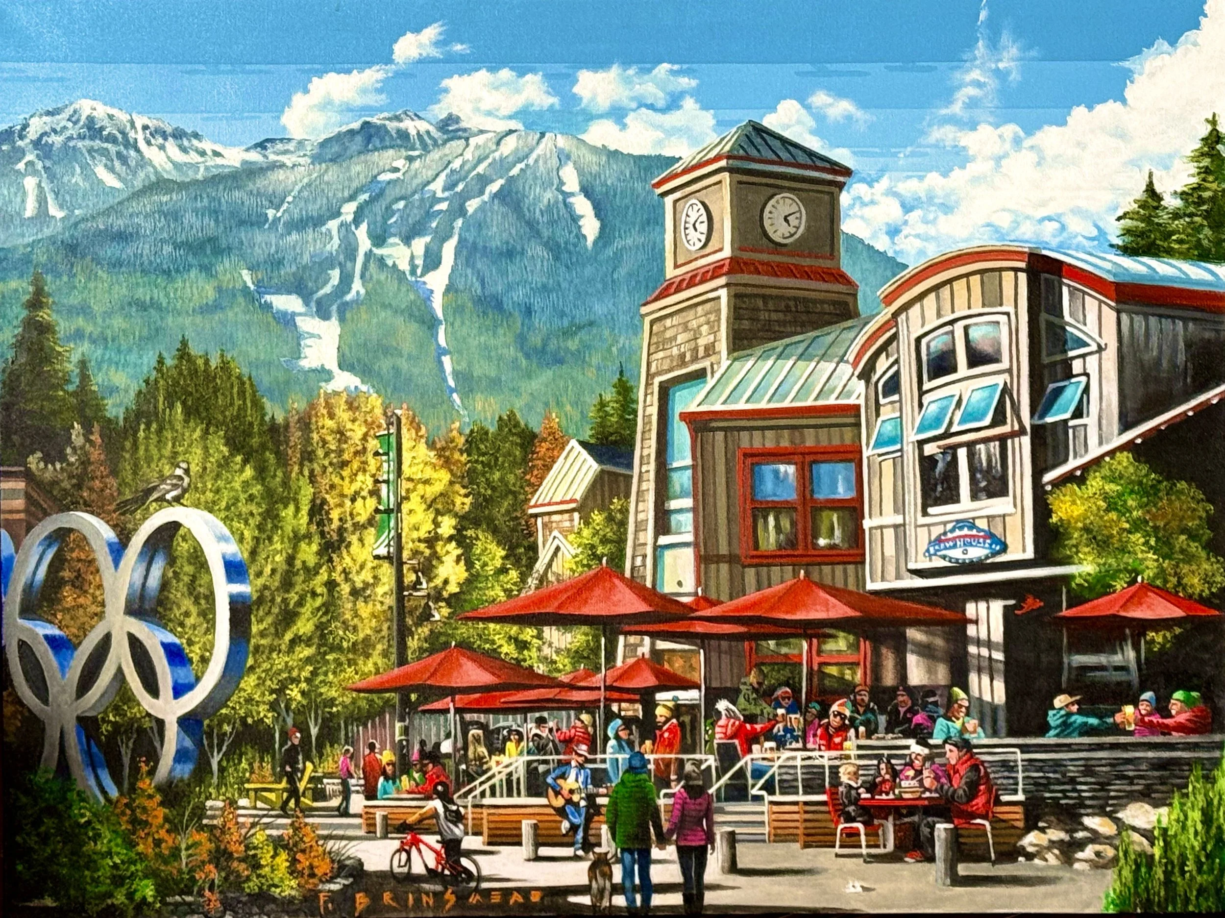 'Happy Hour in Whistler' - Acrylic on Canvas - 30 x 40 in