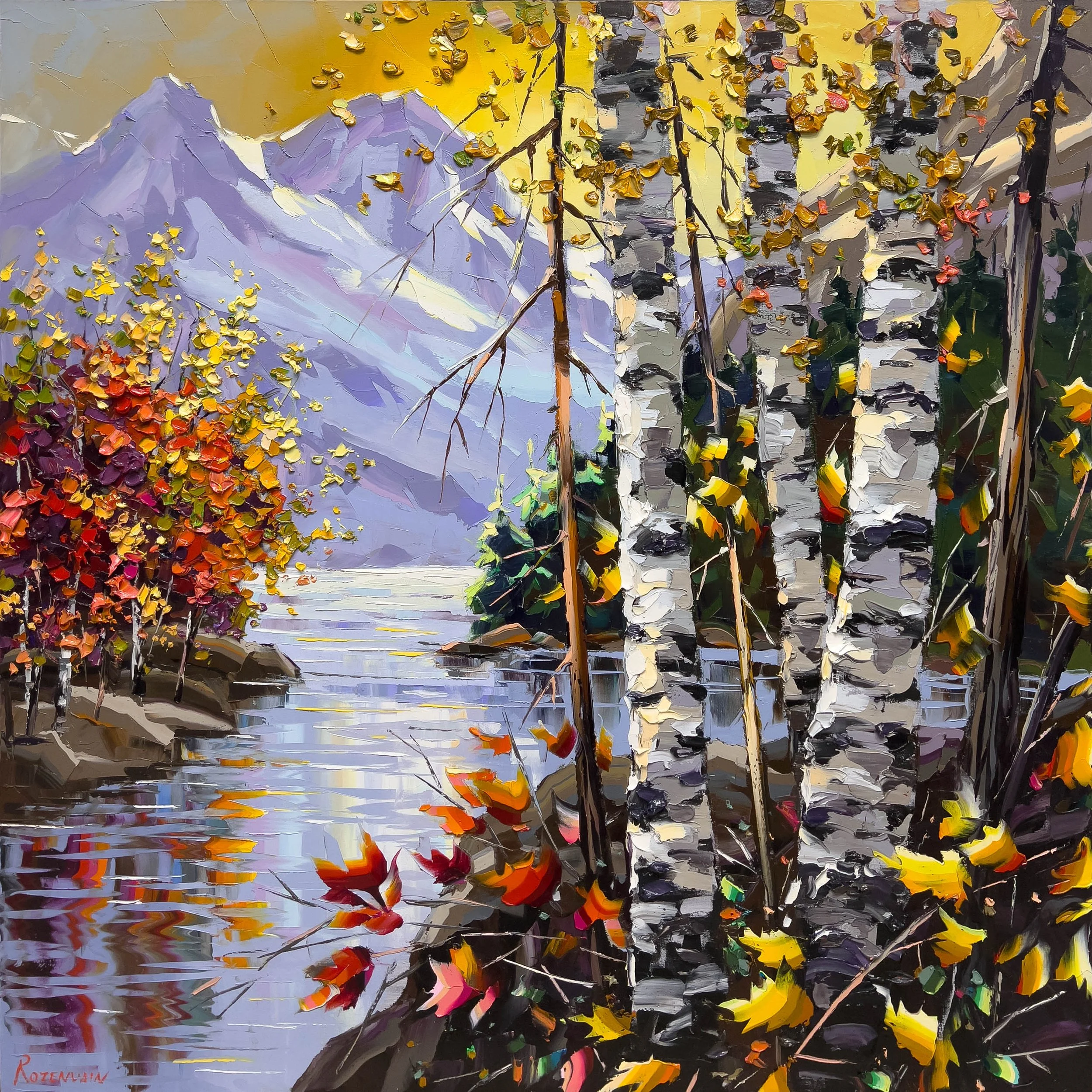 'Autumn's Sweet Reflection' - Oil on canvas  -  40 x 40 in