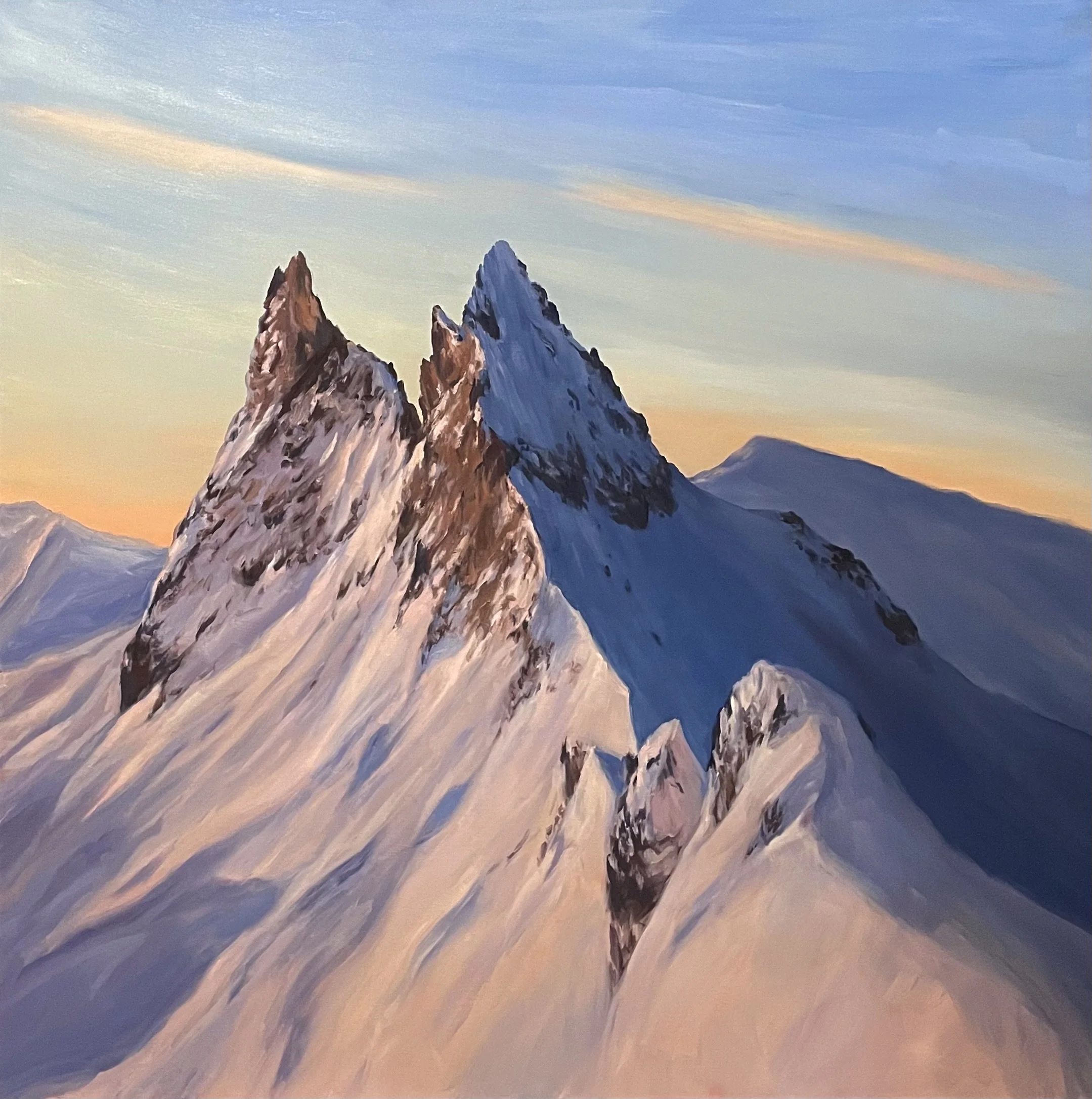 'Sunrise Above Mt. Fee' - Oil on Canvas - 48 x 48 in