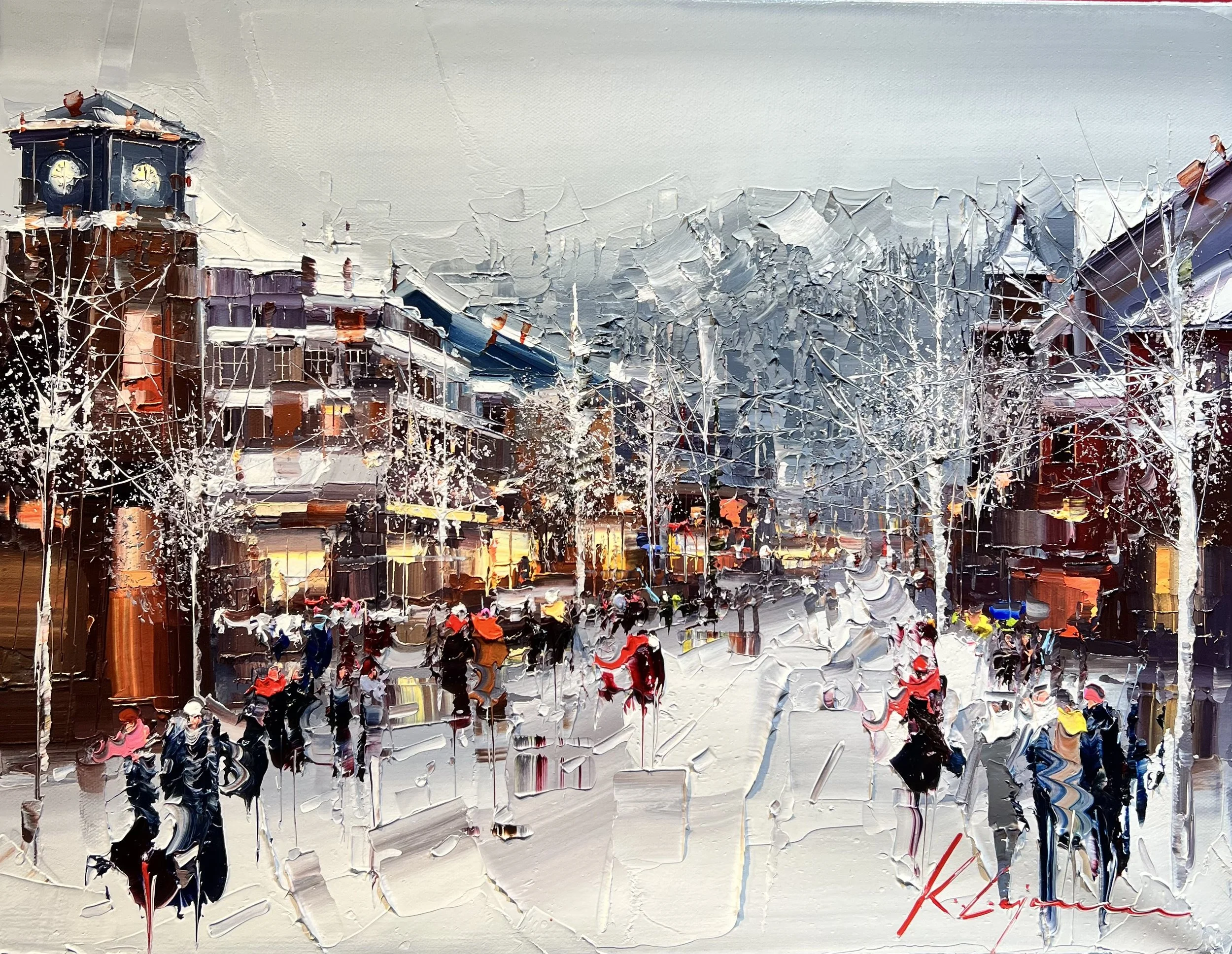'A Stroll Through Winter' - Oil on Canvas - 14 x 18 in