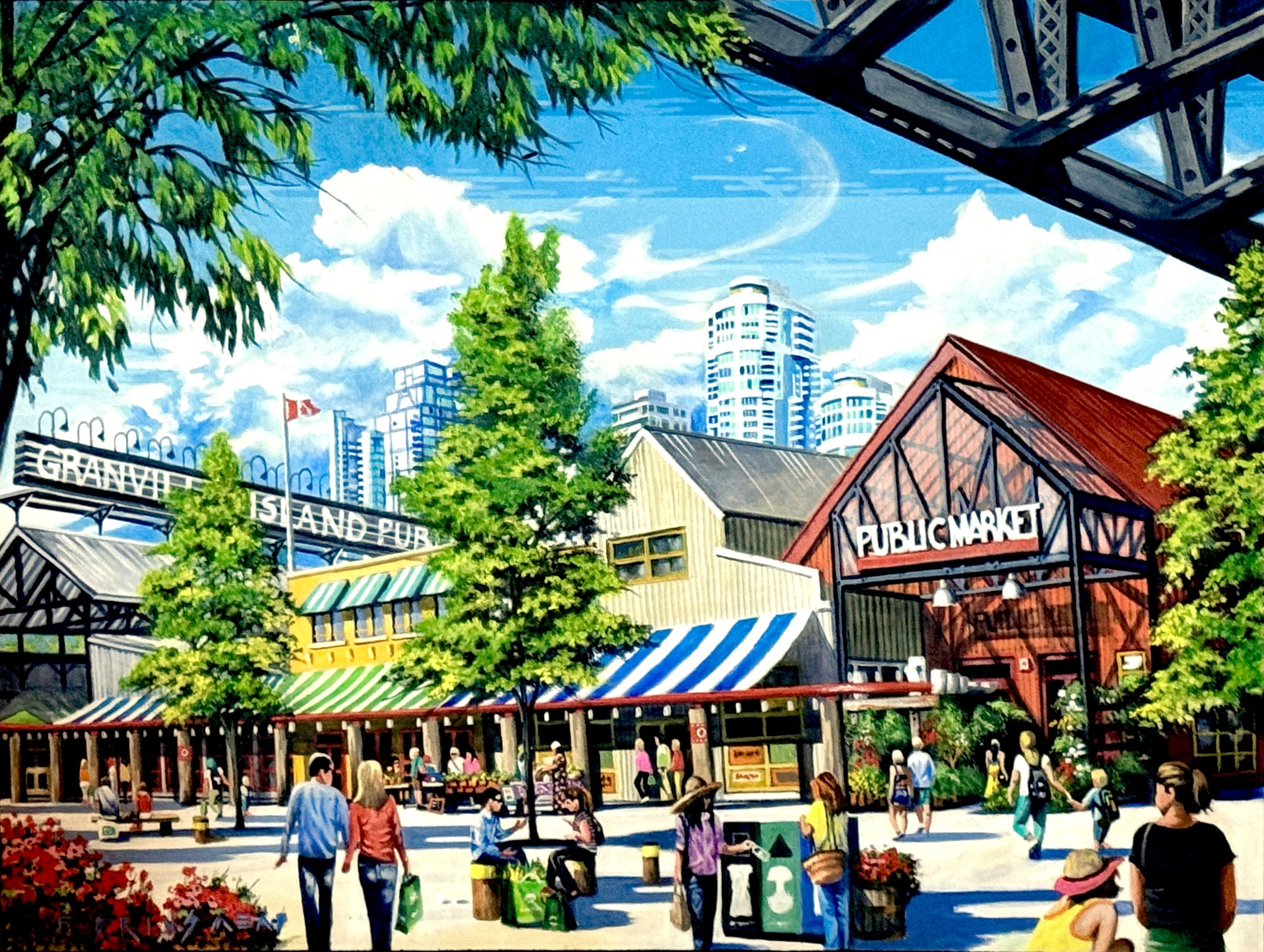 'Granville Island Market' - Acrylic on Canvas - 30 x 40 in