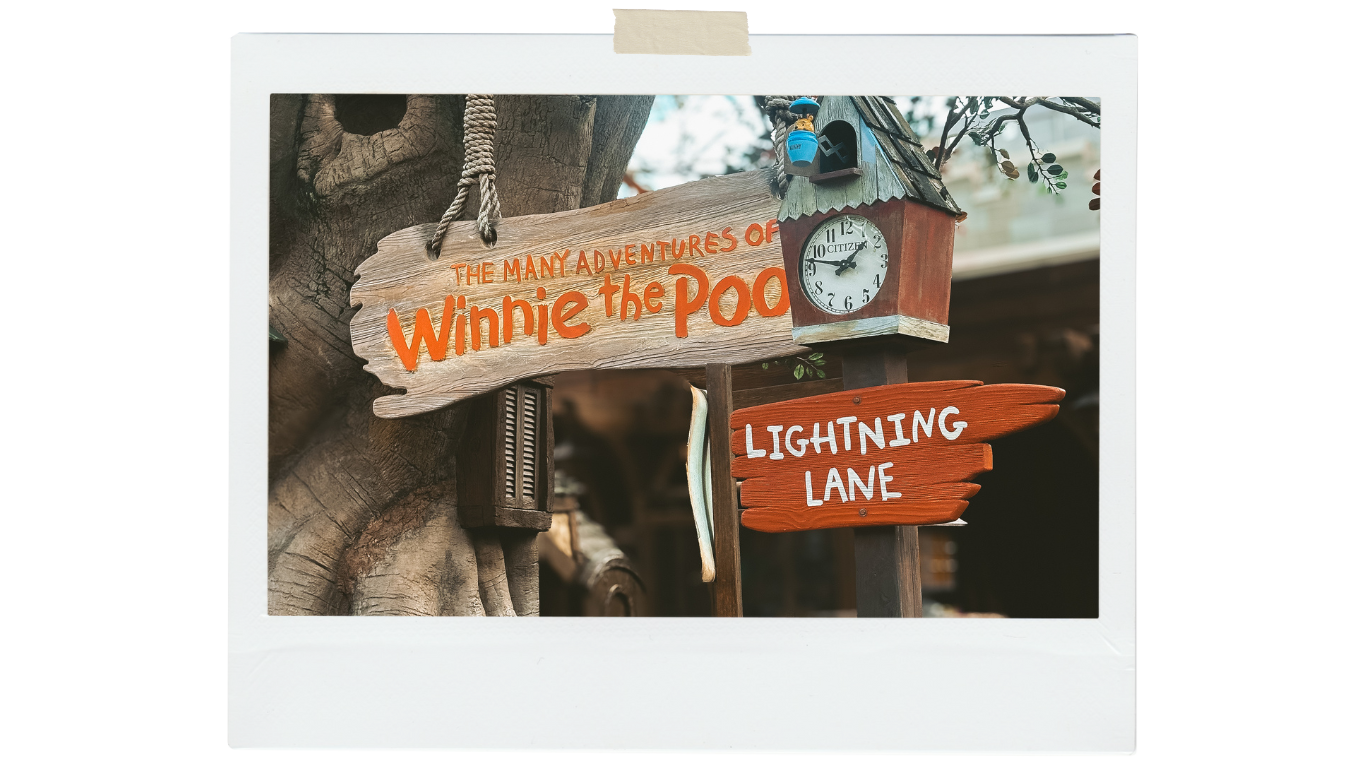 Lightning Lane ride sign
