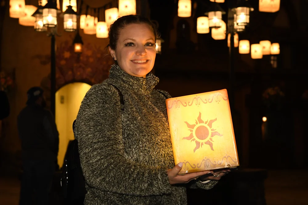 Holding a Tangled lantern