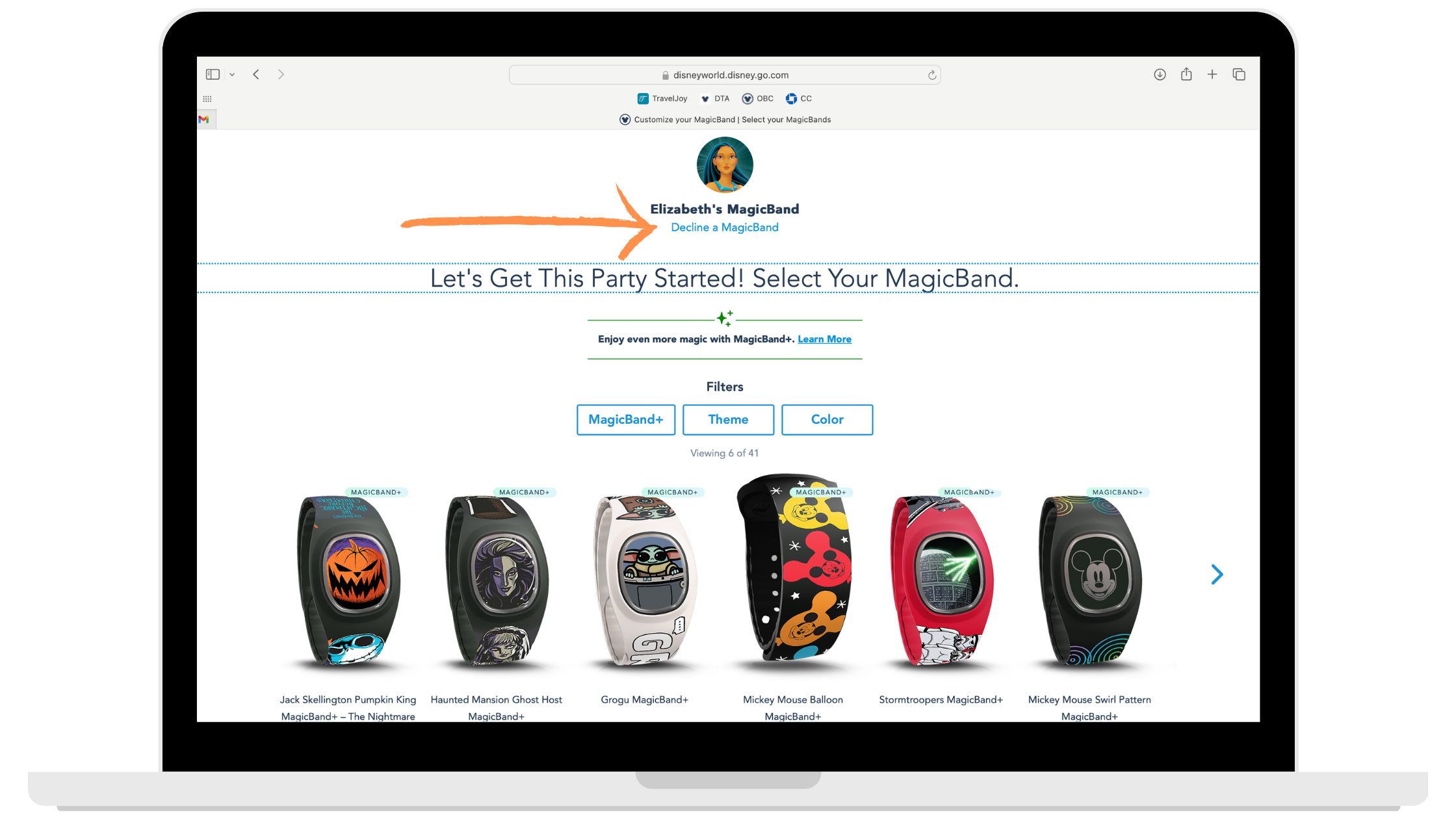 Declining a MagicBand for a guest