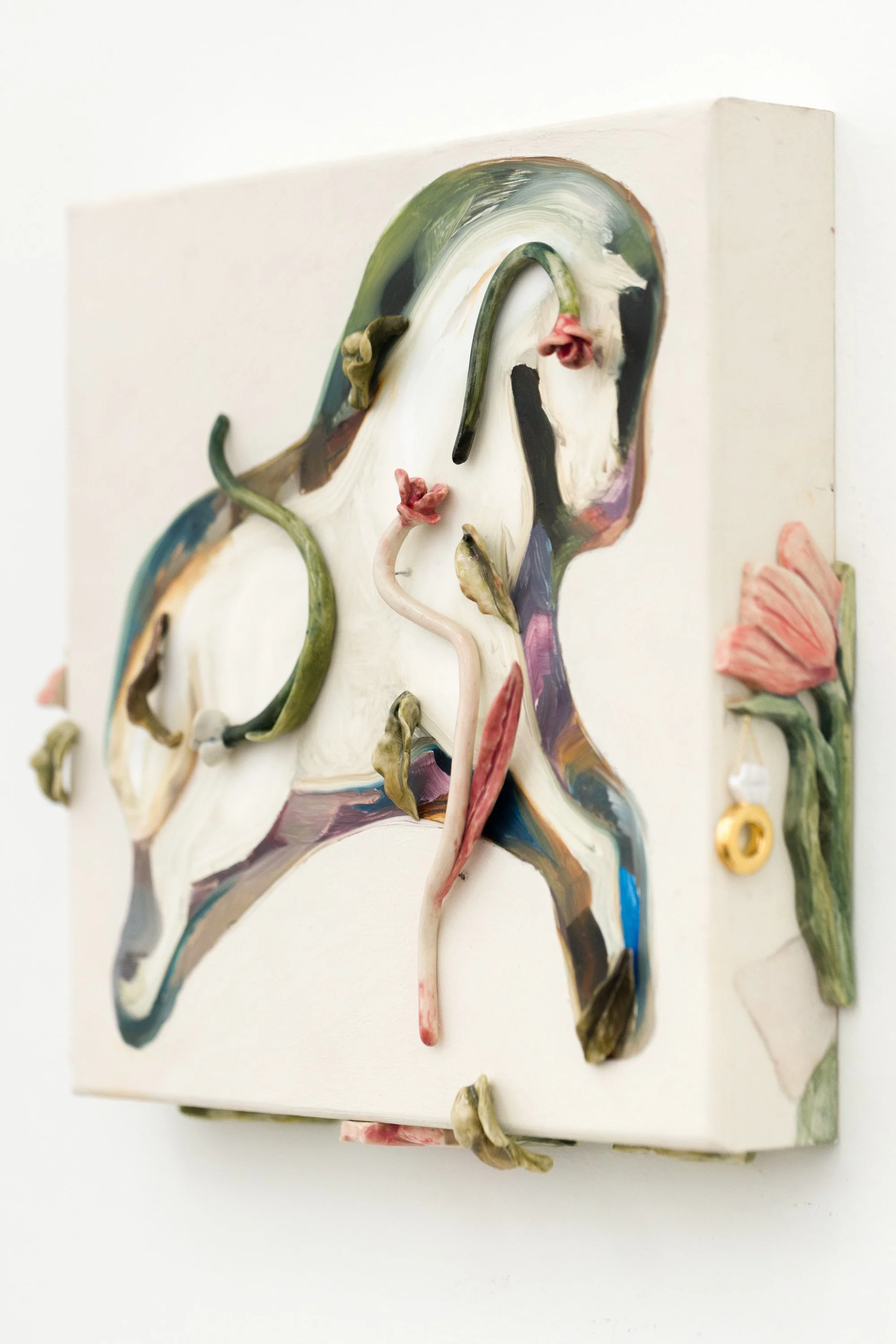 Your Rocking Horse Got Loose Again
Oil, watercolor, porcelain and gold on panel. 2026
Photo courtesy of Paradigm Gallery
