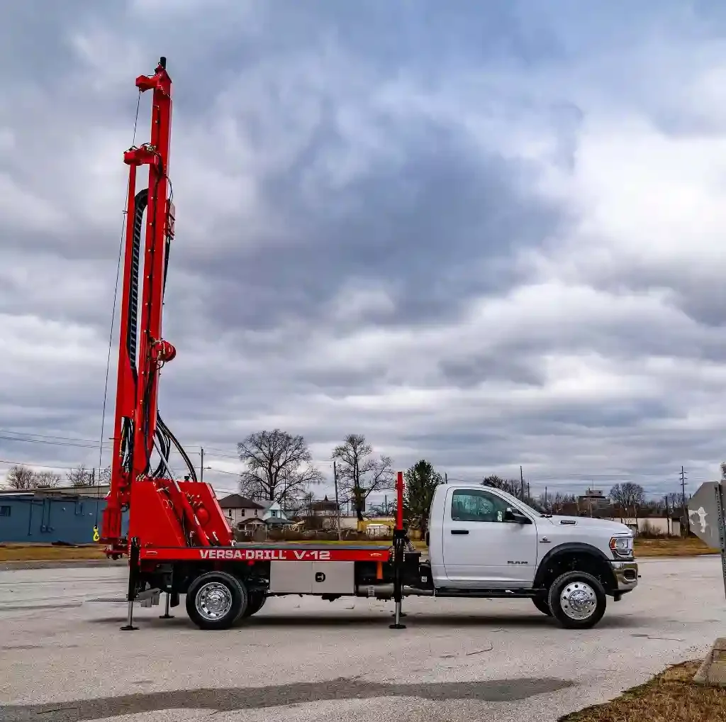 The Versa-Drill V-12 drilling rig's compact size allows for easy maneuverability and access to confined drilling locations.