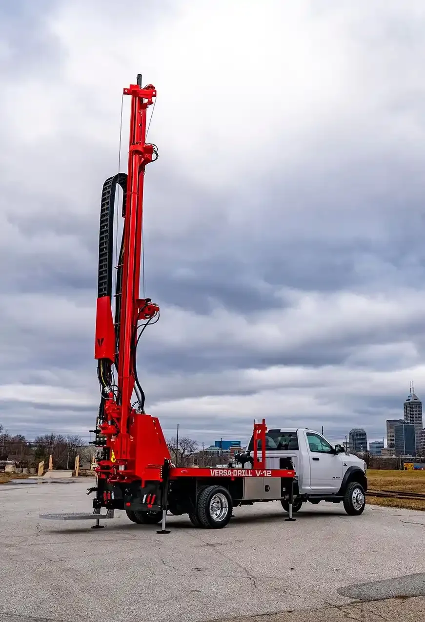 The Versa-Drill V-12 drilling rig offers powerful drilling capabilities, including fast drilling speeds and high torque.