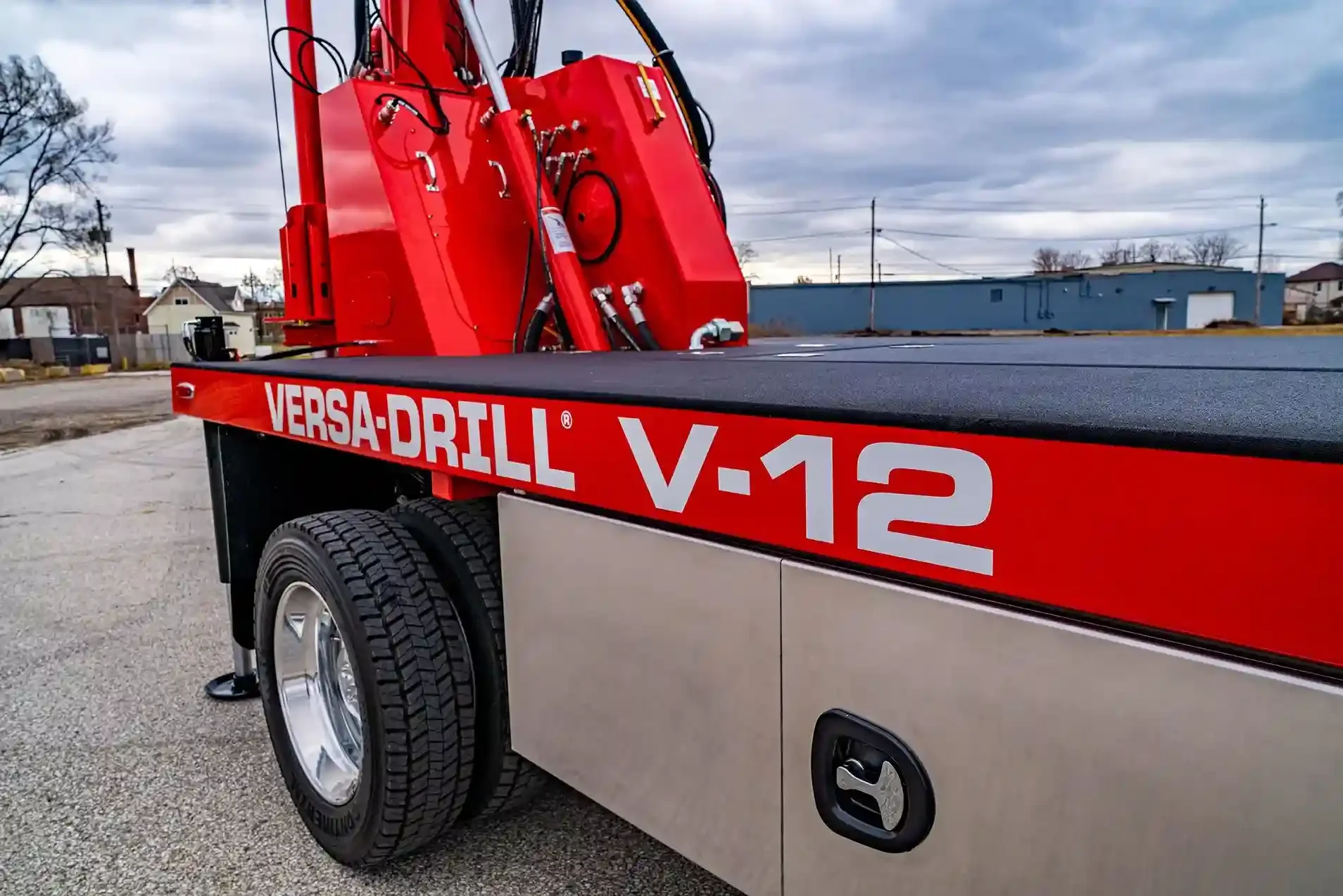 The Versa-Drill V-12 drilling rig incorporates safety measures to protect operators and ensure safe drilling practices.