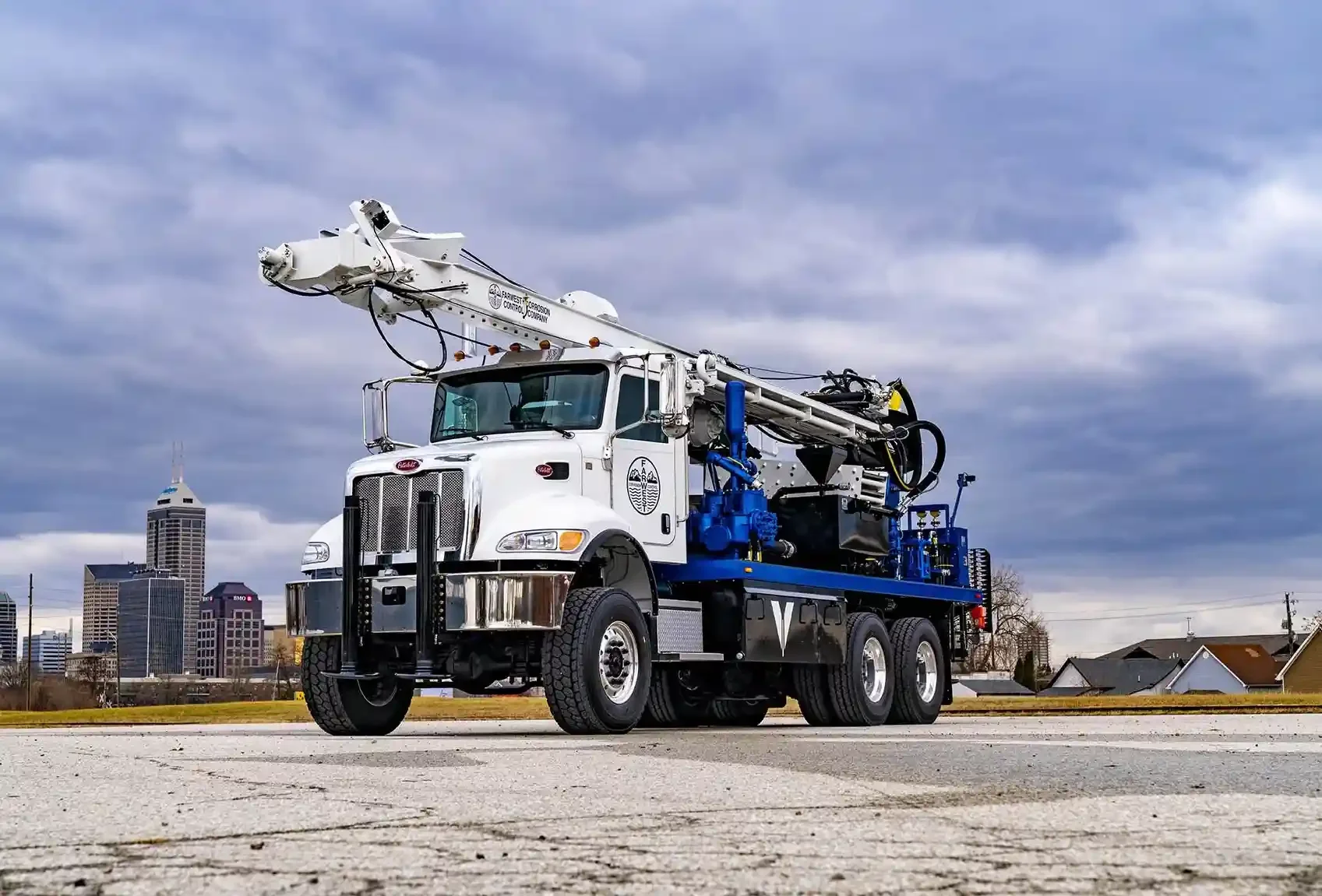 The V140x drilling rig can be easily transported to different job sites.