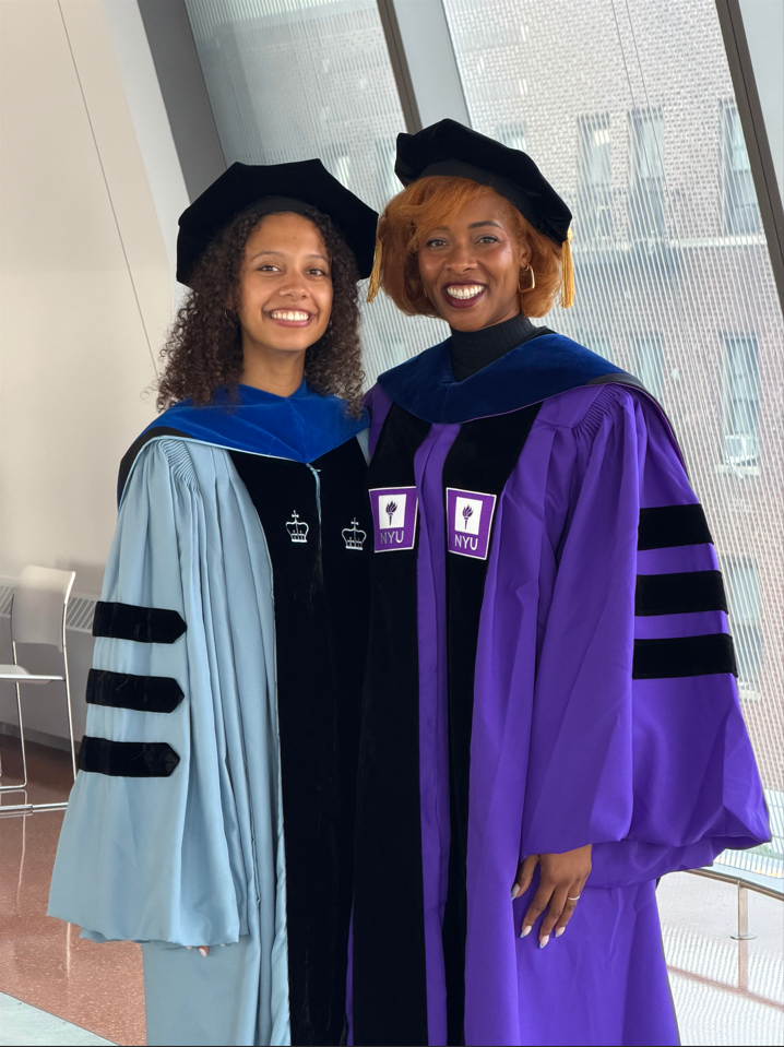 Briana McRae, PhD and Bianca Jones Marlin, PhD at Briana's graduation ceremony