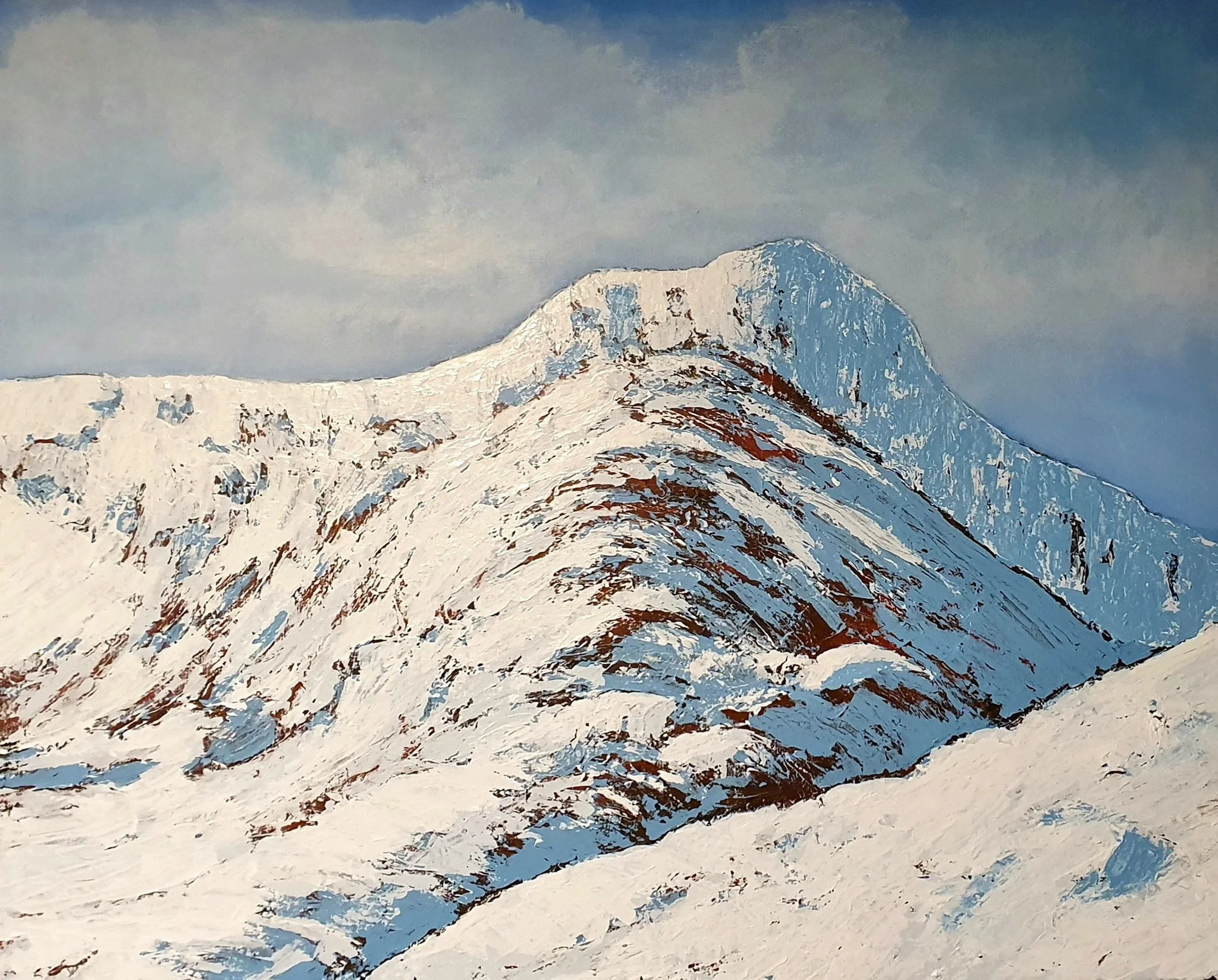 Straks ferdig, motiv fra Bitihorn. St&oslash;rrelse 100 x 80 cm.
