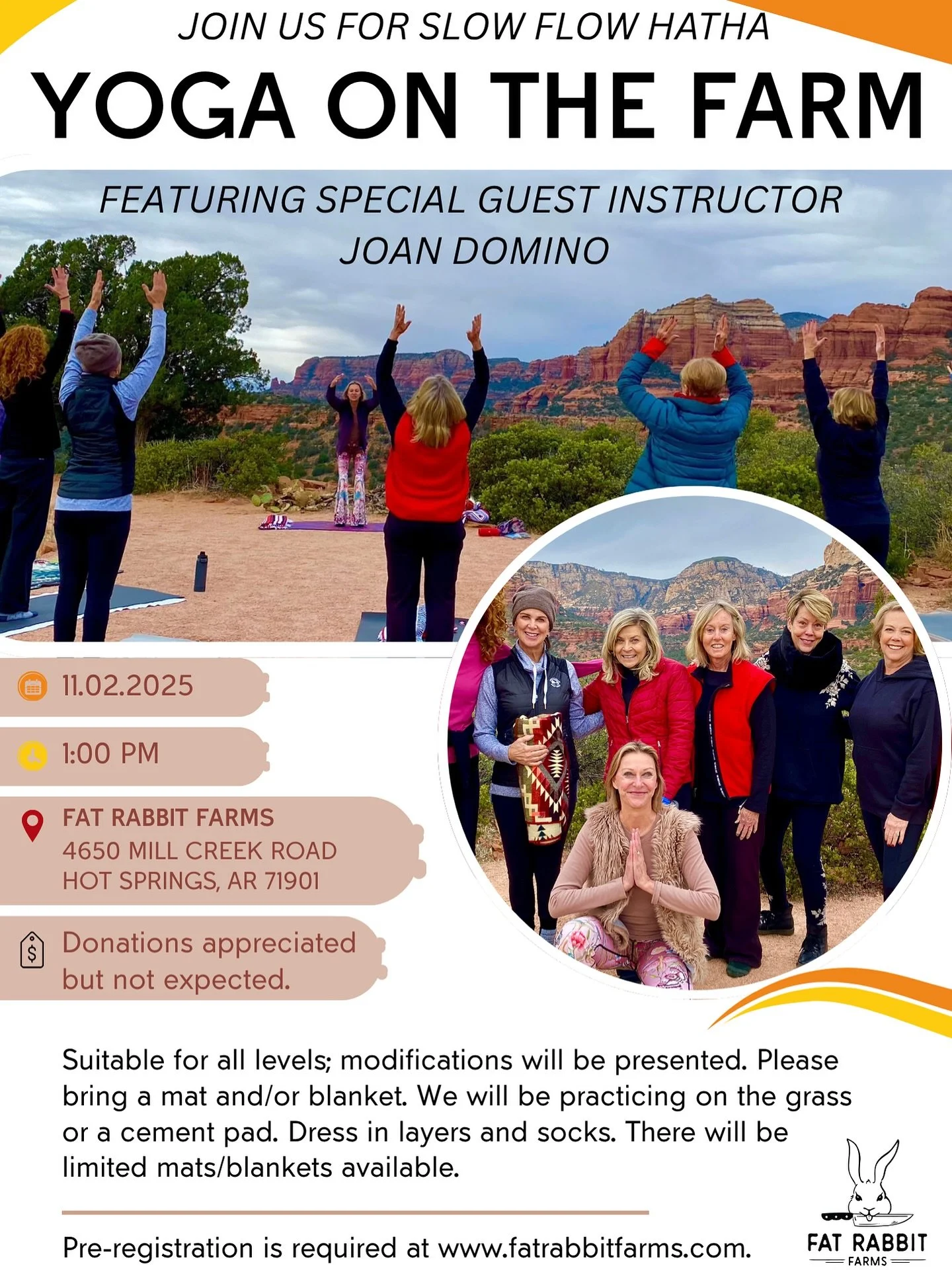 Join us for yoga on the farm with our friend Joan!