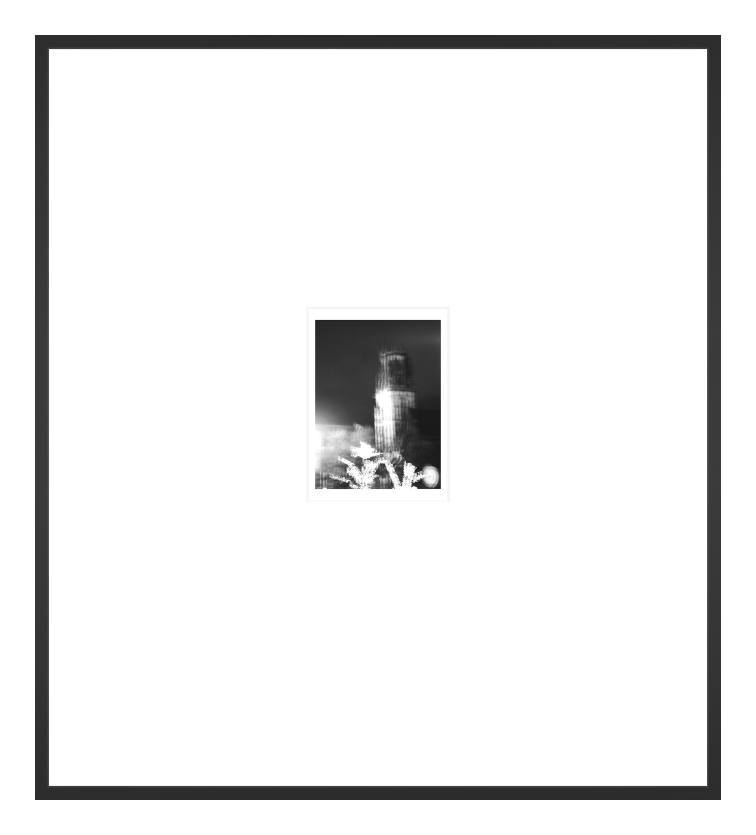 Limited edition fine art photograph CR-01 • AXIS I by Cruentis. Abstract architectural form with vertical light column, black and white, archival print.