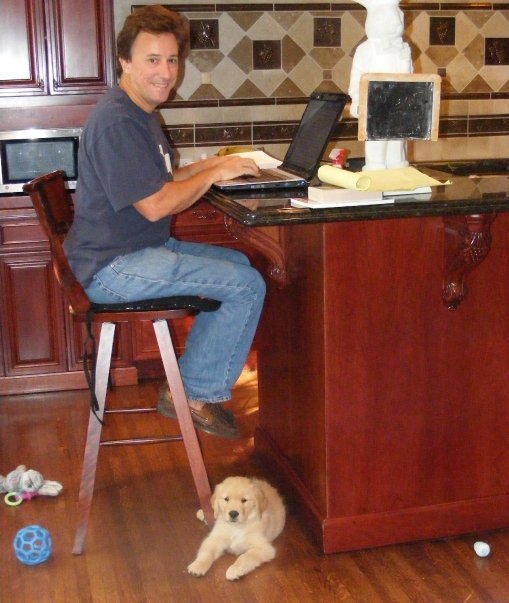 Jim and Max as puppy (writing).jpg