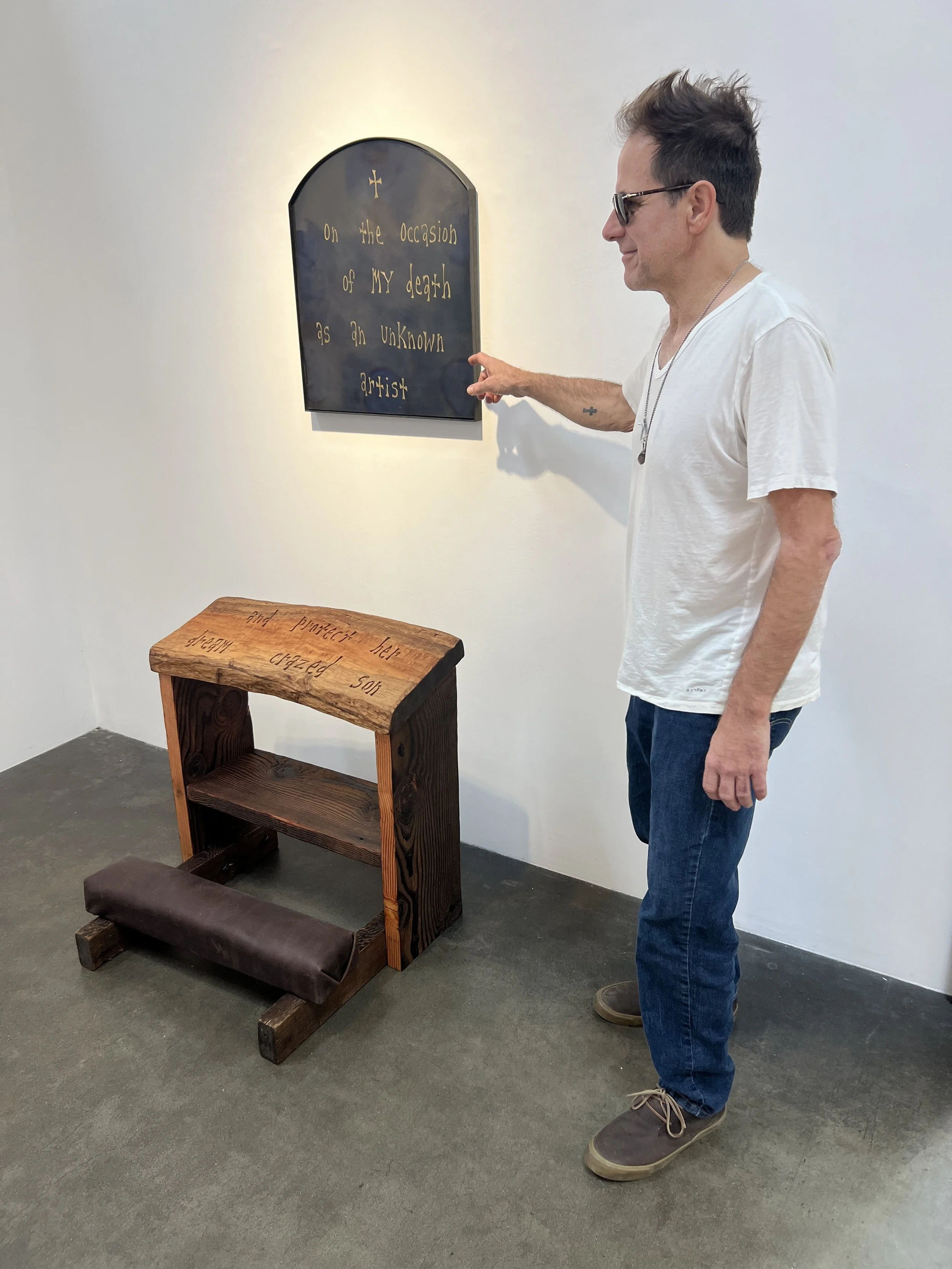 Michael Deyermond at his solo exhibition, 2025