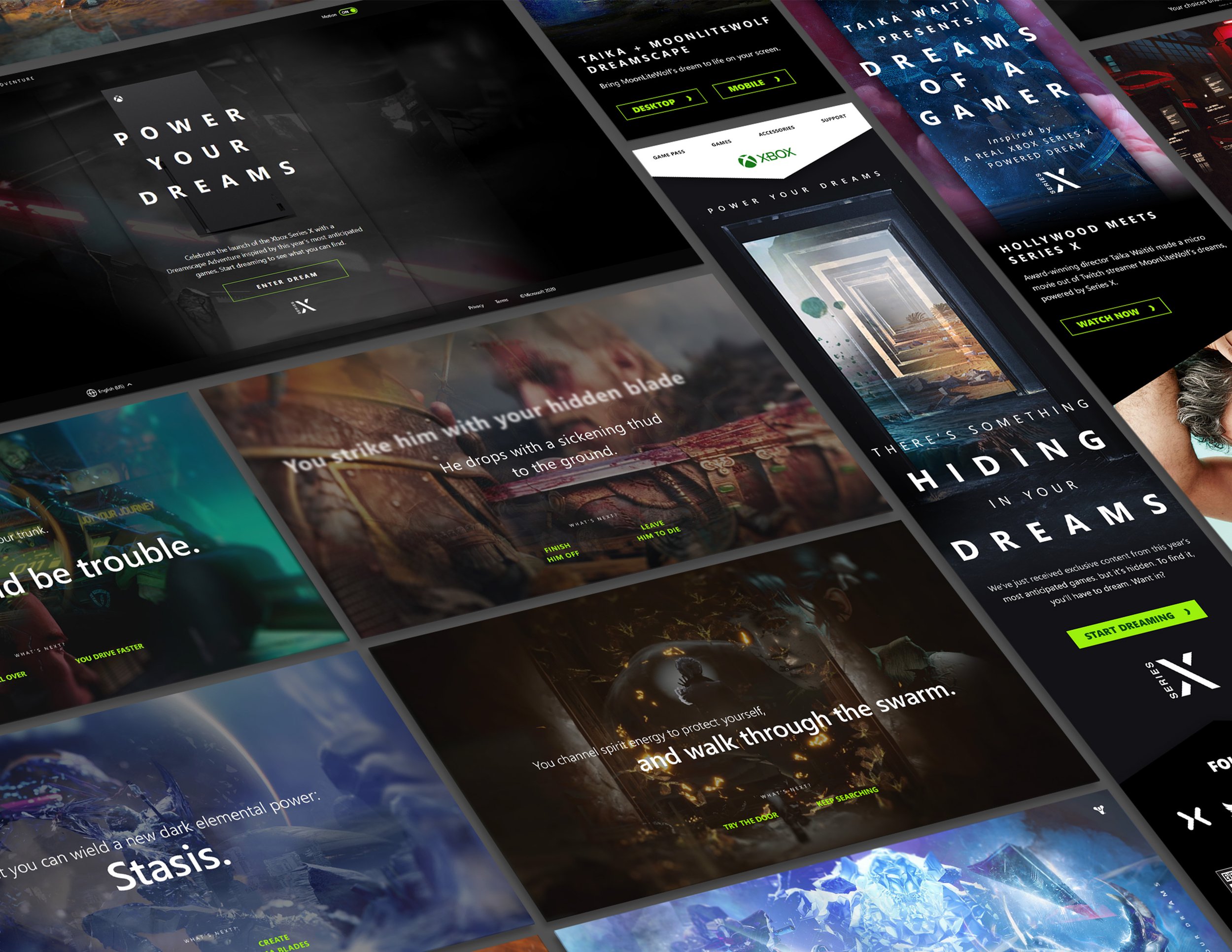 Xbox asked us to create an email series that supported the larger “Power Your Dreams” launch of the new Xbox Series X. We decided to go beyond the original ask and presented additional campaign extensions that wowed the client. As Art Director, I hel