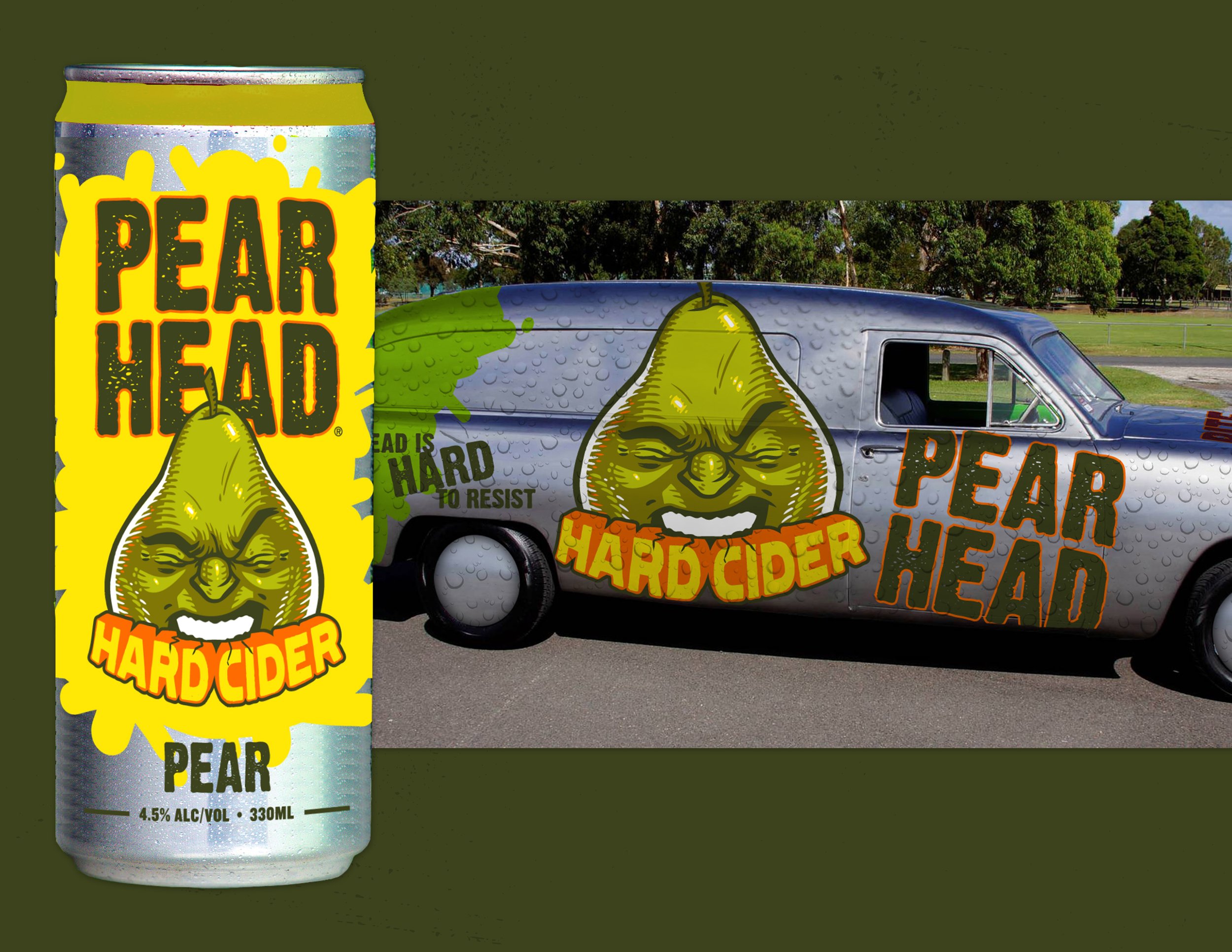 Packaging and car wrap design for an Australian hard cider.