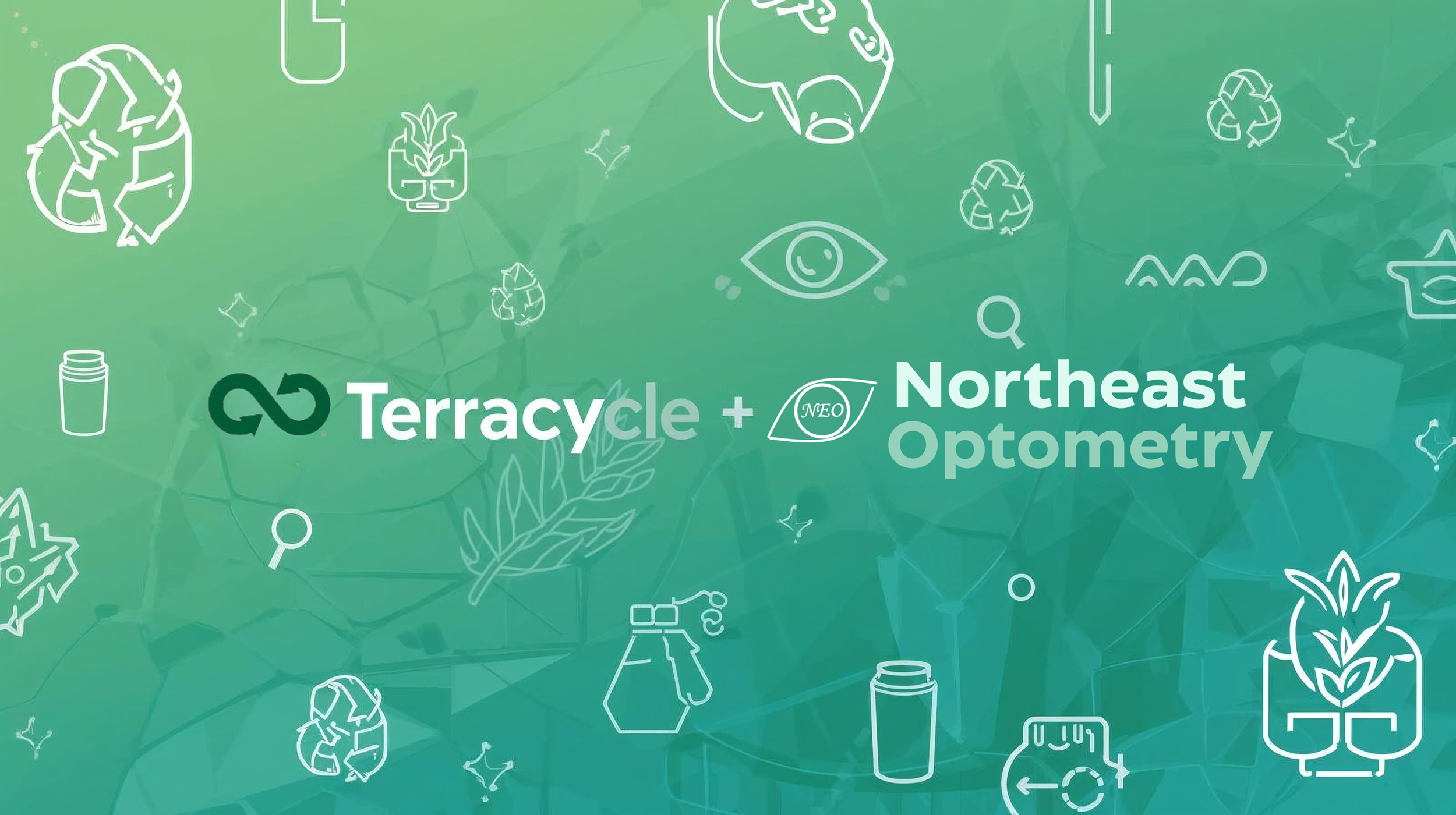 TerraCycle + Northeast Optometry recycling partnership graphic