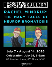 Poster for the many faces of neurofibromatosis art exhibit