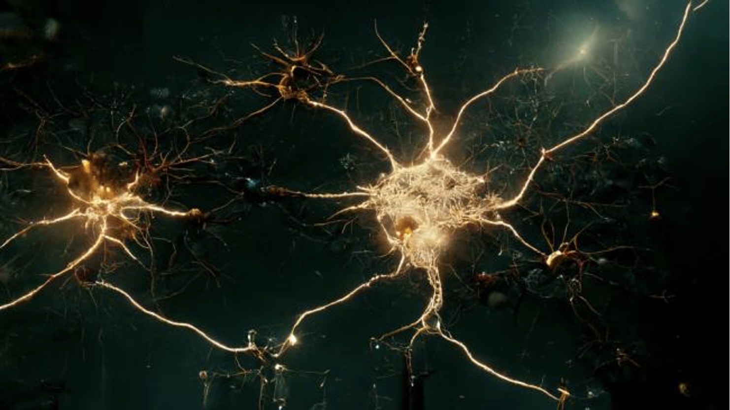 Firing neurons against a dark background