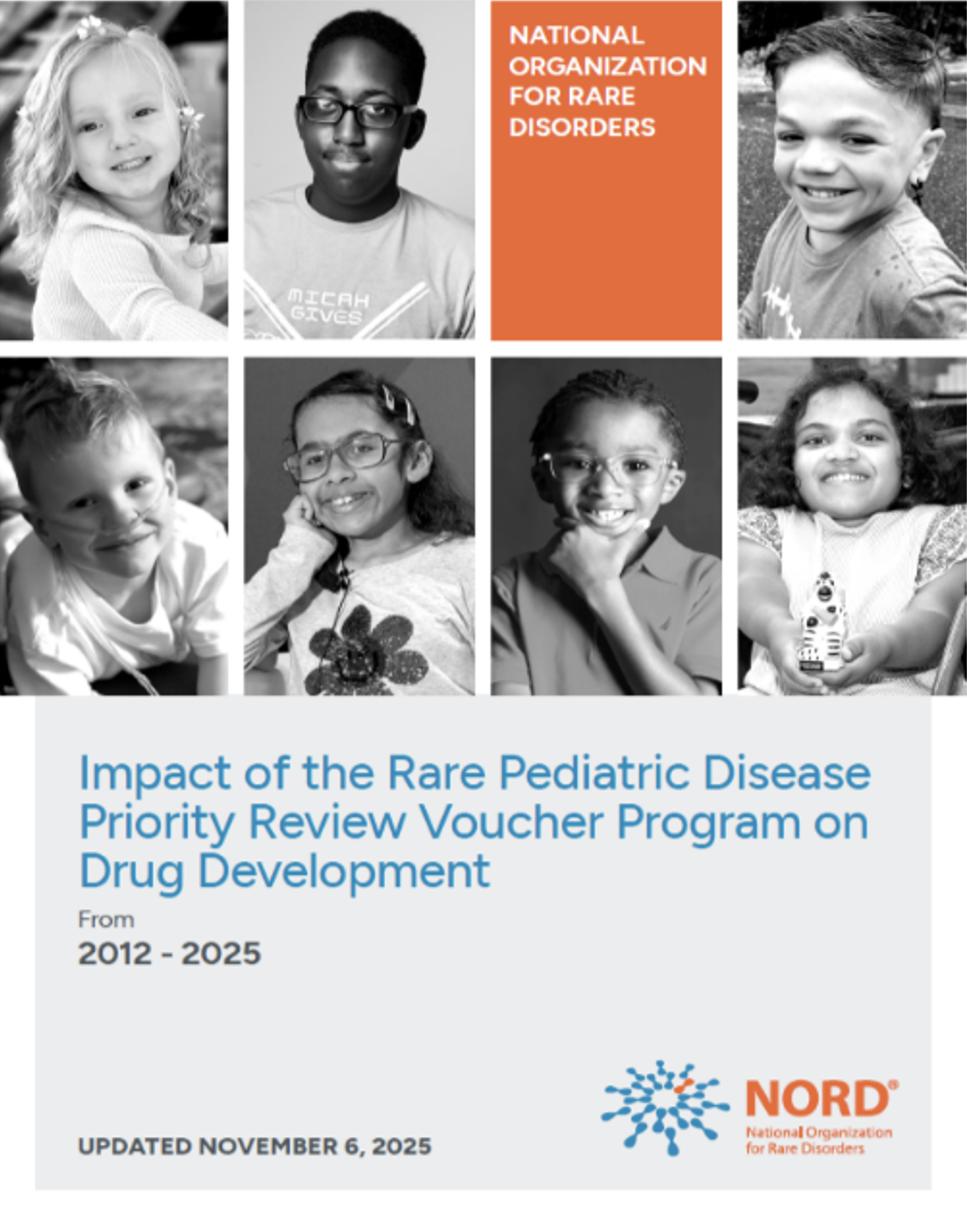 Publication Cover entitled Impact of the Rare Pediatric Disease Priority Review Voucher Program on Drug Development