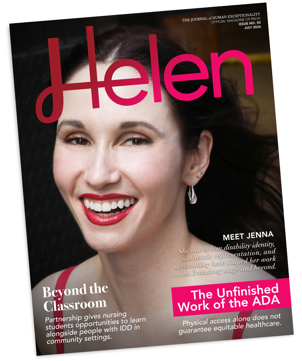 July cover of Helen Journal featuring Jenna Bainbridge